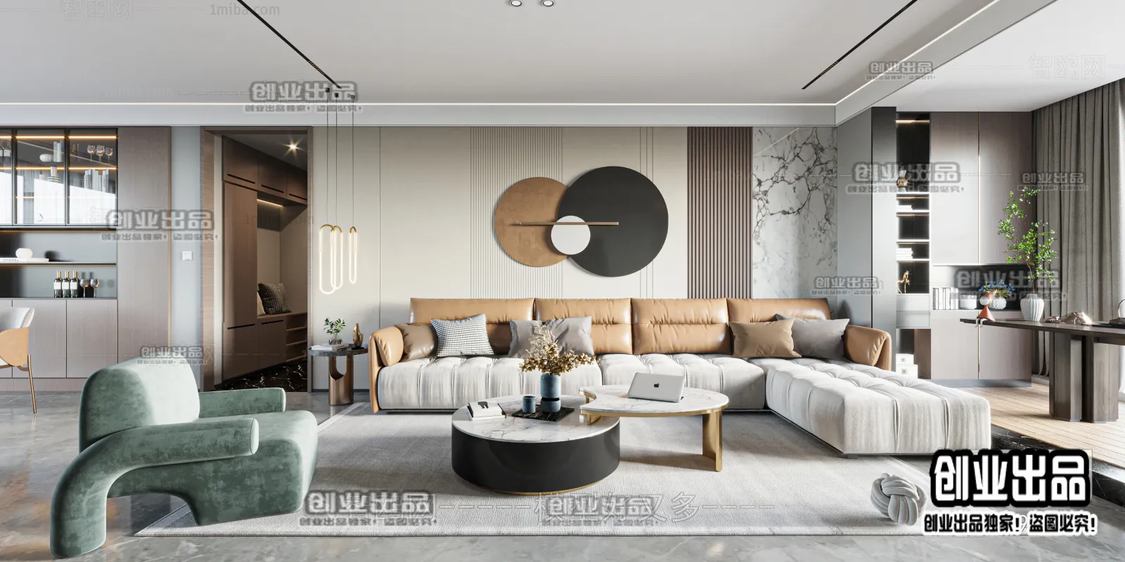 Living Room – Modern Interior Design – 3D Models – 072