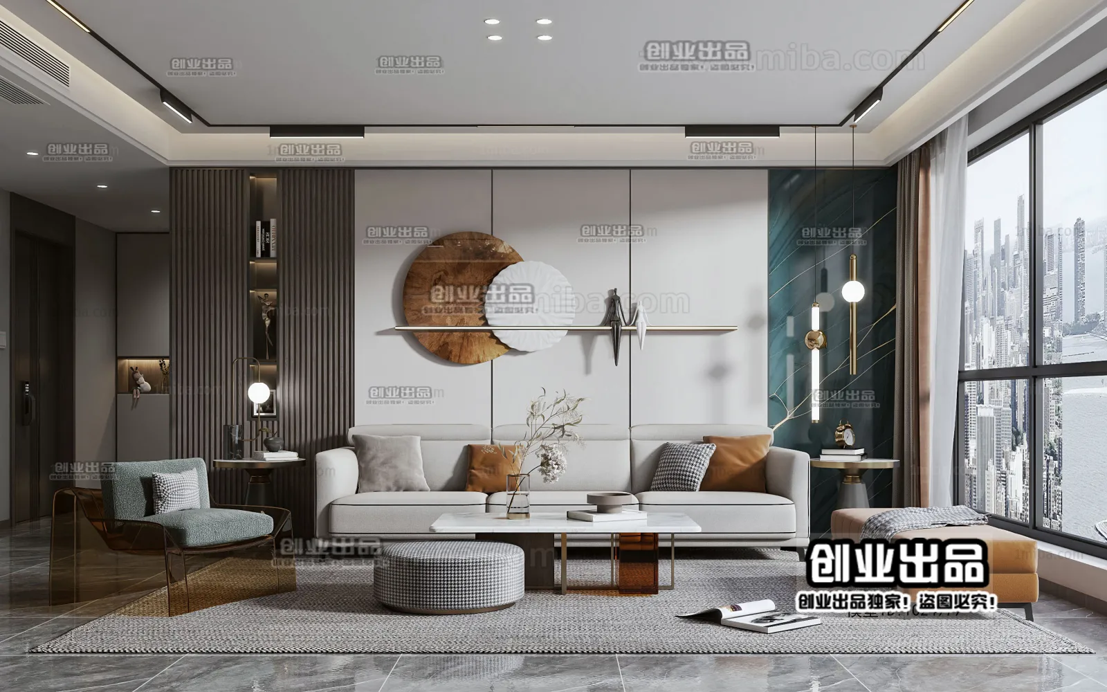 Living Room – Modern Interior Design – 3D Models – 077