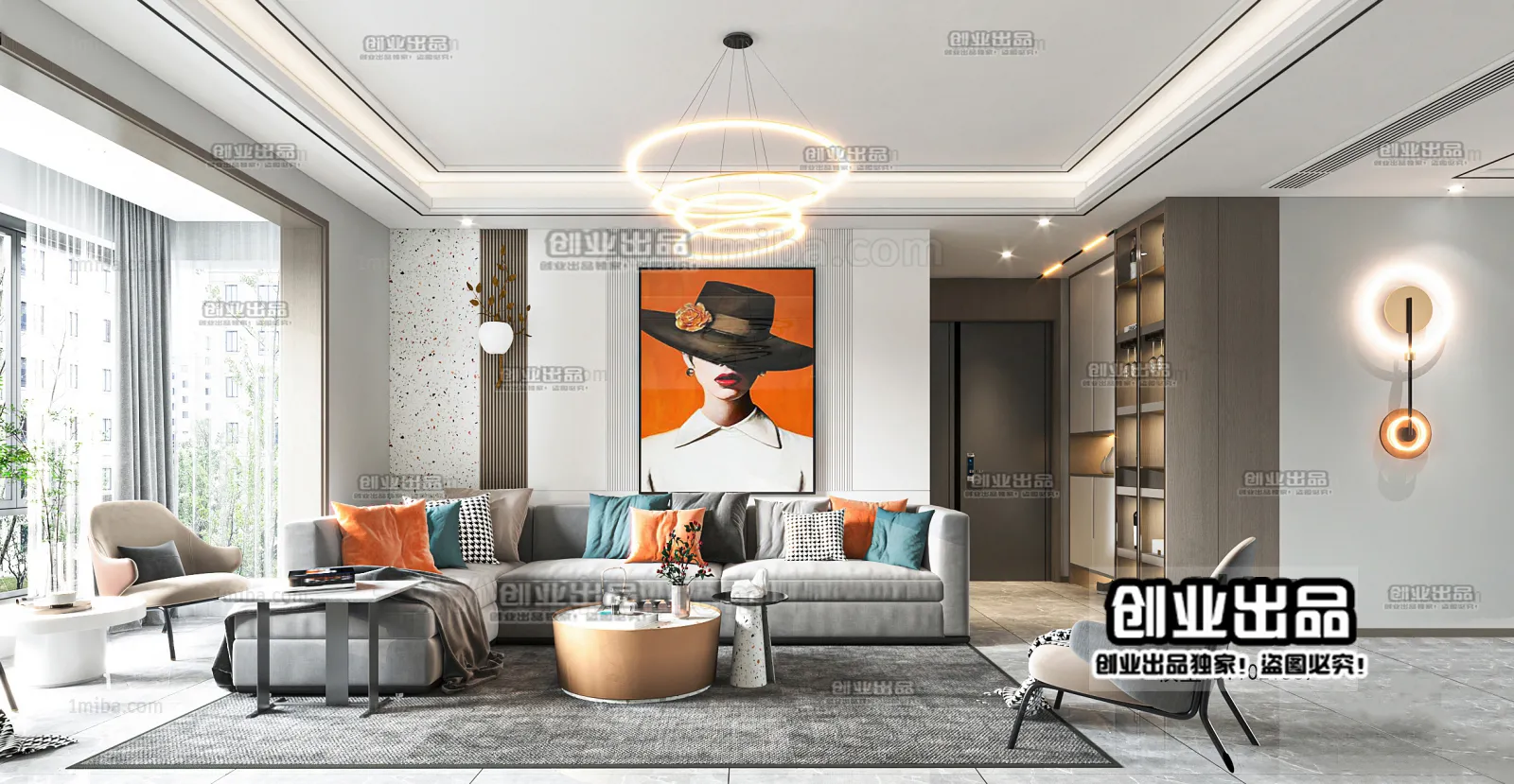 Living Room – Modern Interior Design – 3D Models – 078