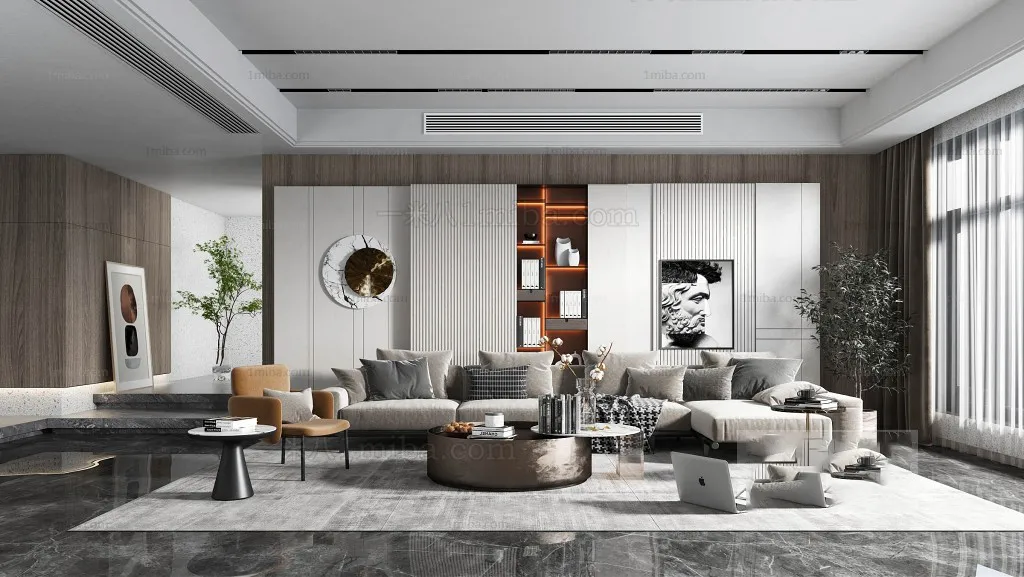 Living Room – Modern Interior Design – 3D Models – 086