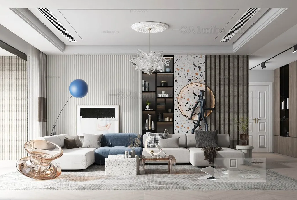 Living Room – Modern Interior Design – 3D Models – 087