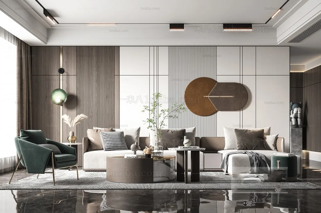 Living Room – Modern Interior Design – 3D Models – 088