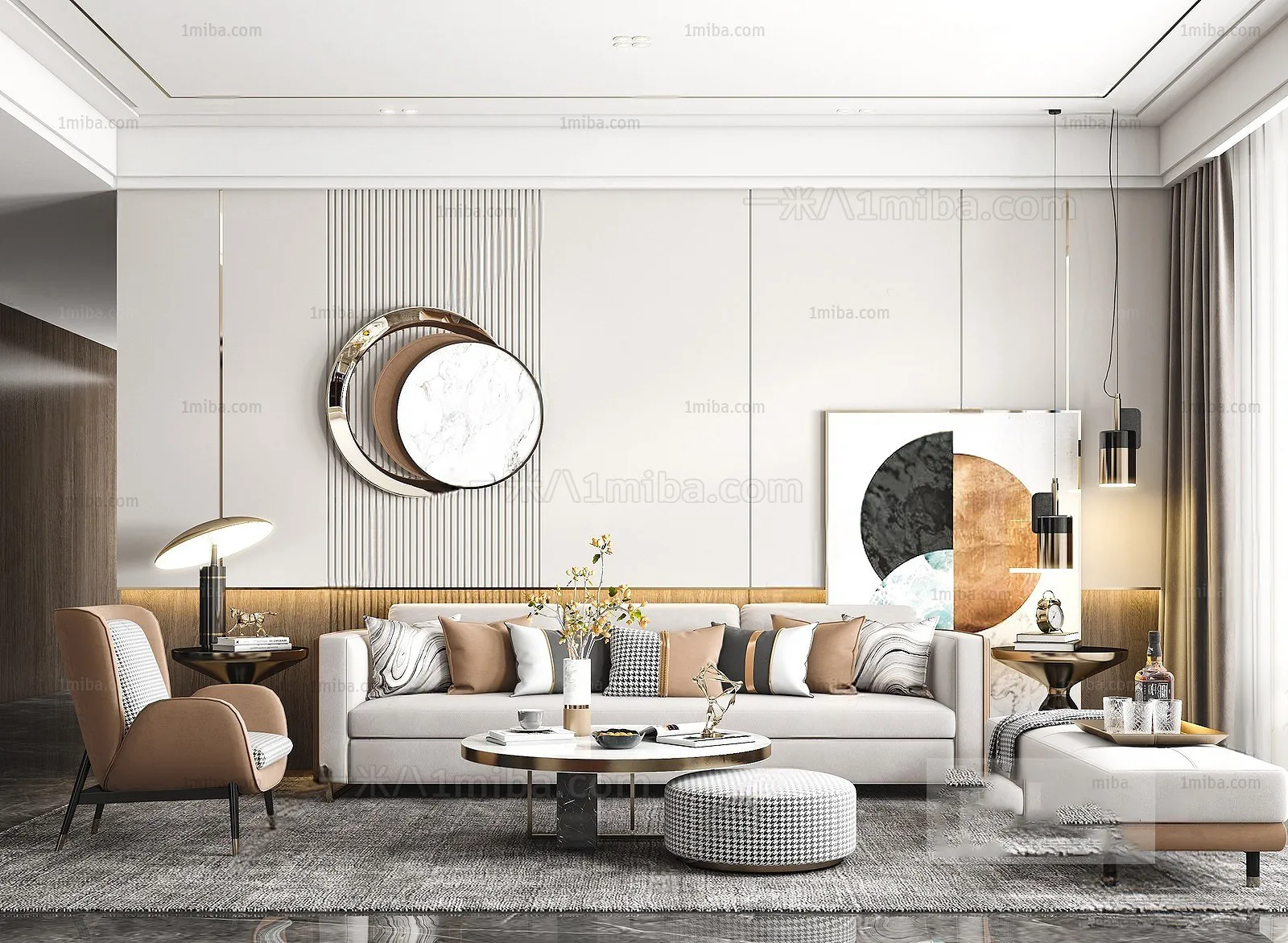 Living Room – Modern Interior Design – 3D Models – 093