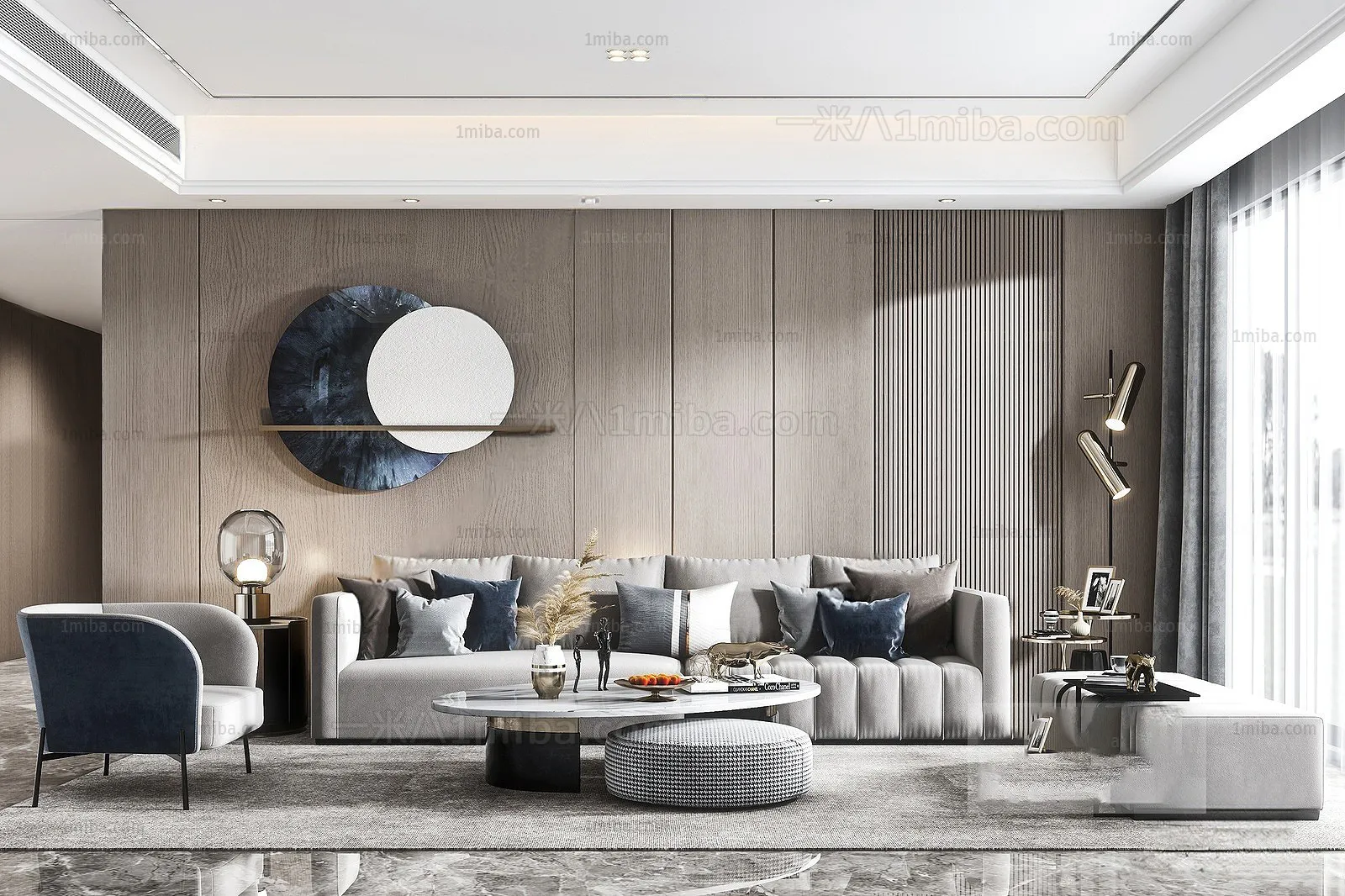 Living Room – Modern Interior Design – 3D Models – 096