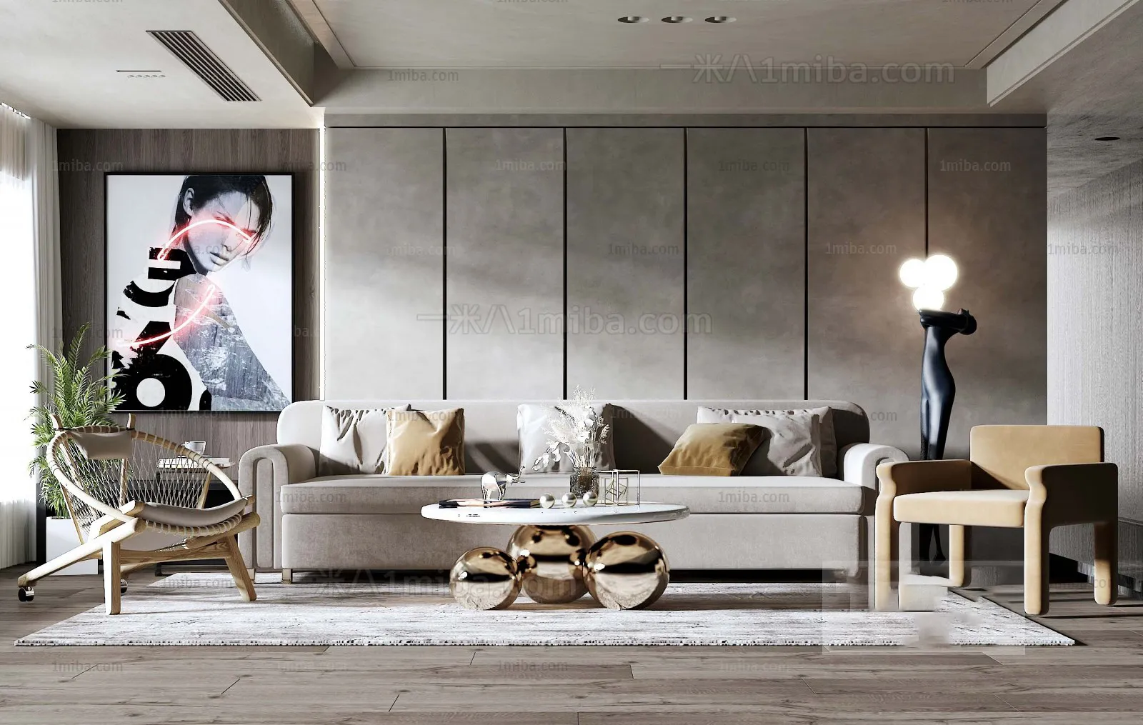 Living Room – Modern Interior Design – 3D Models – 098
