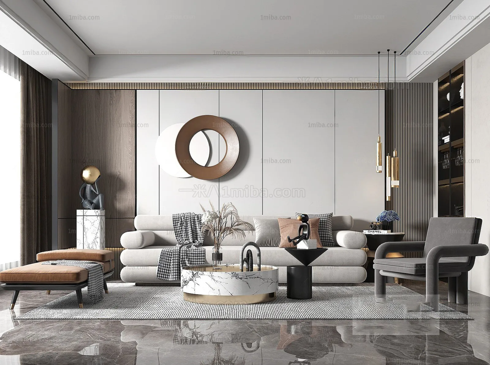 Living Room – Modern Interior Design – 3D Models – 100
