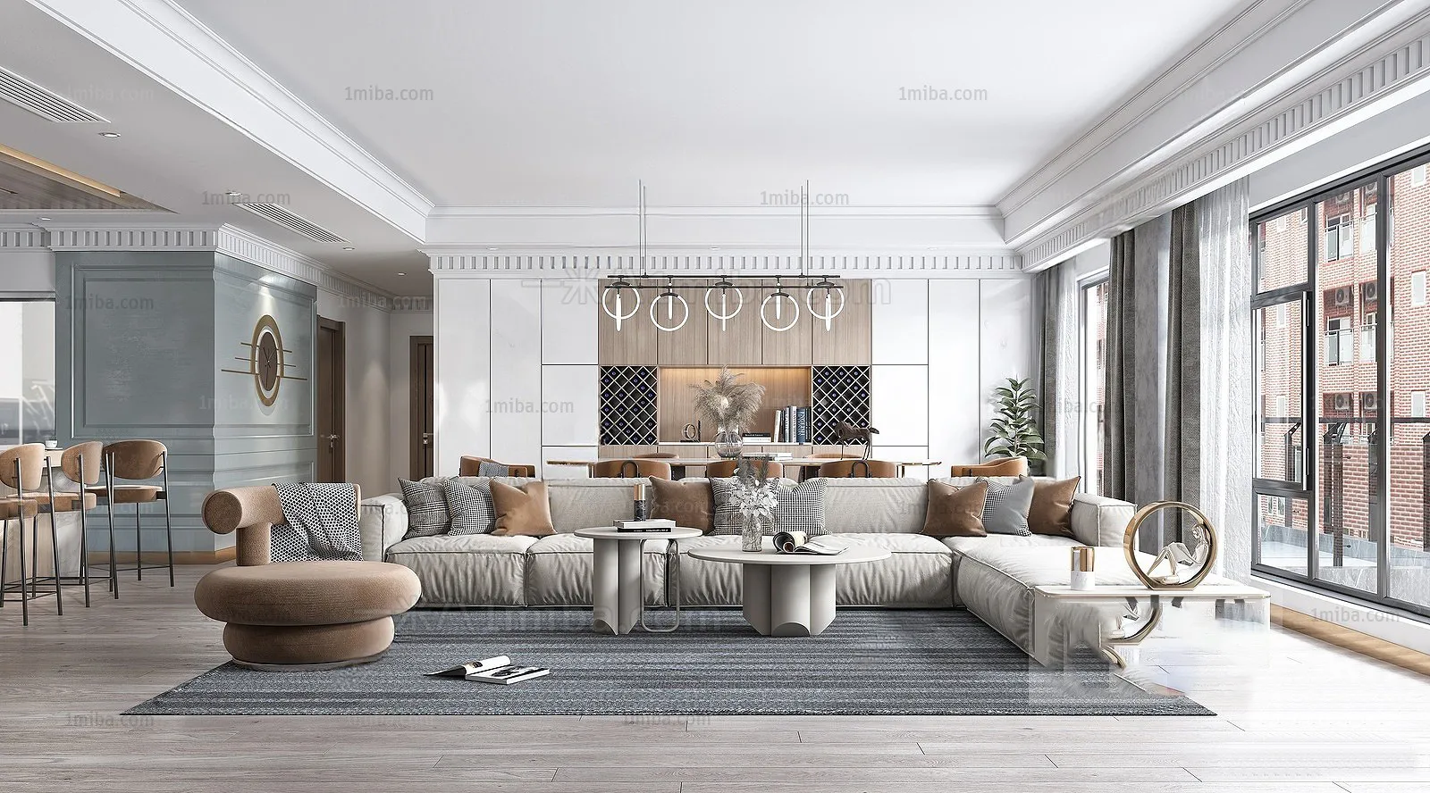Living Room – Modern Interior Design – 3D Models – 104