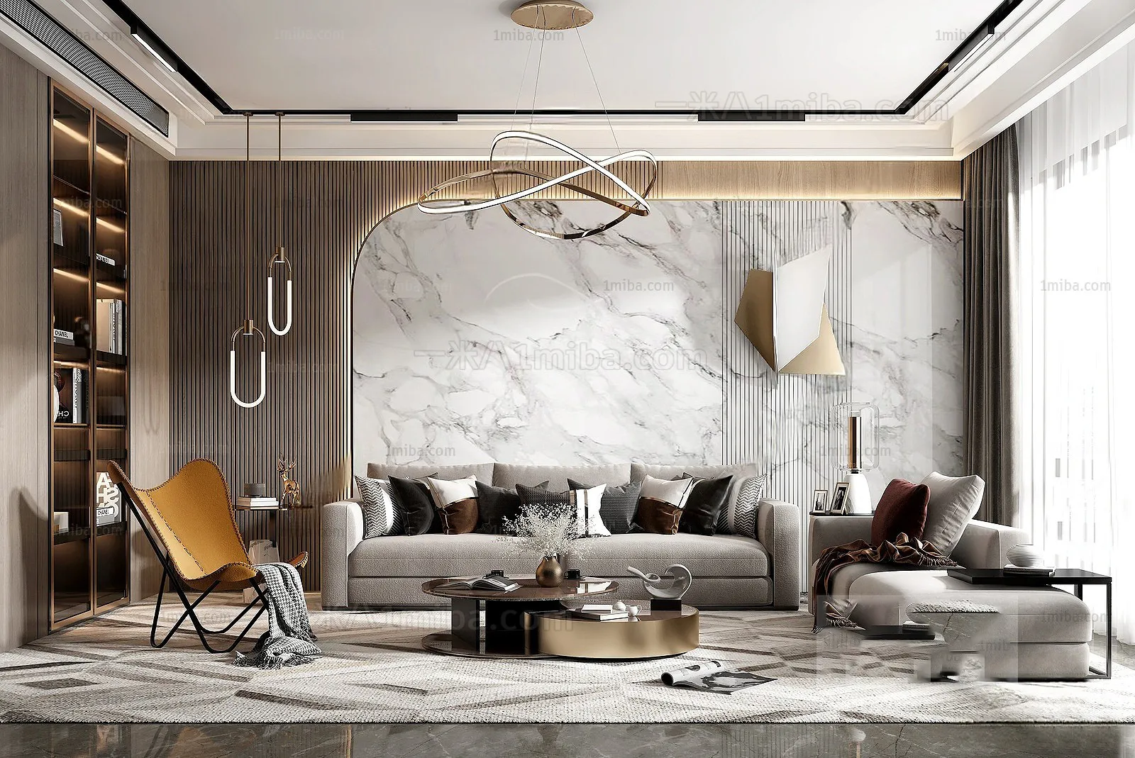 Living Room – Modern Interior Design – 3D Models – 108