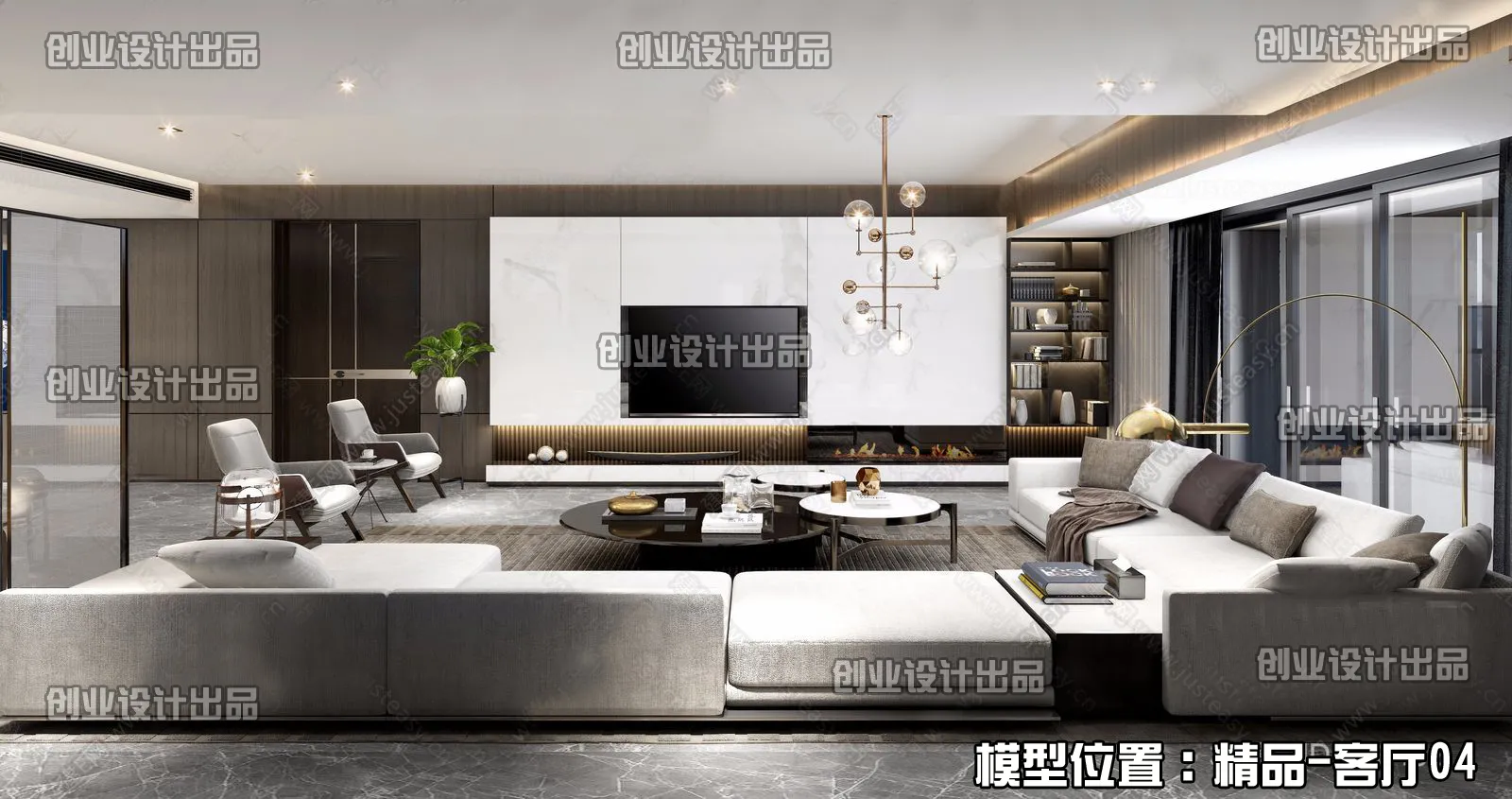 Living Room – Modern Interior Design – 3D Models – 112