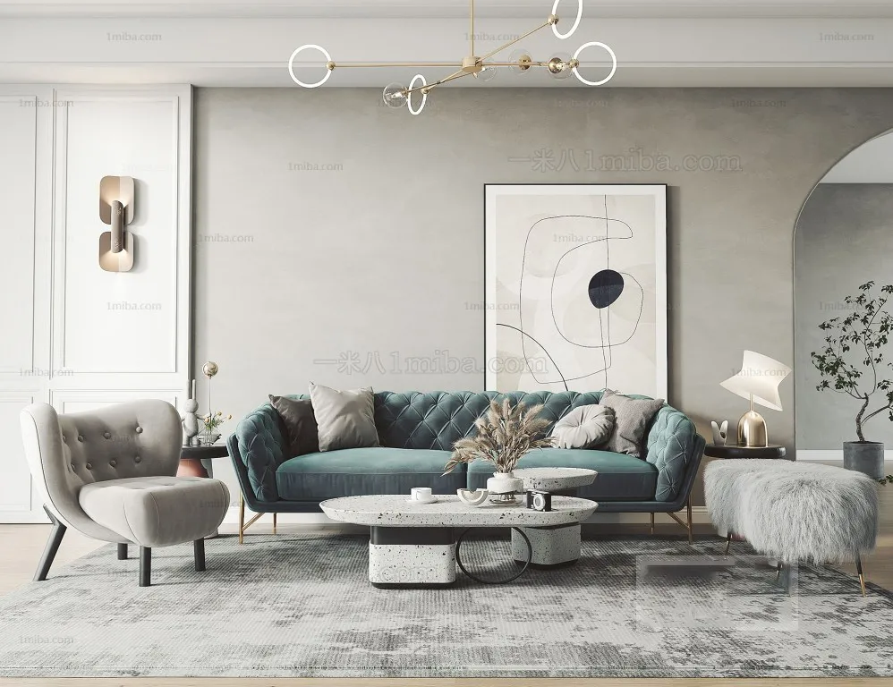 Living Room – Modern Interior Design – 3D Models – 120