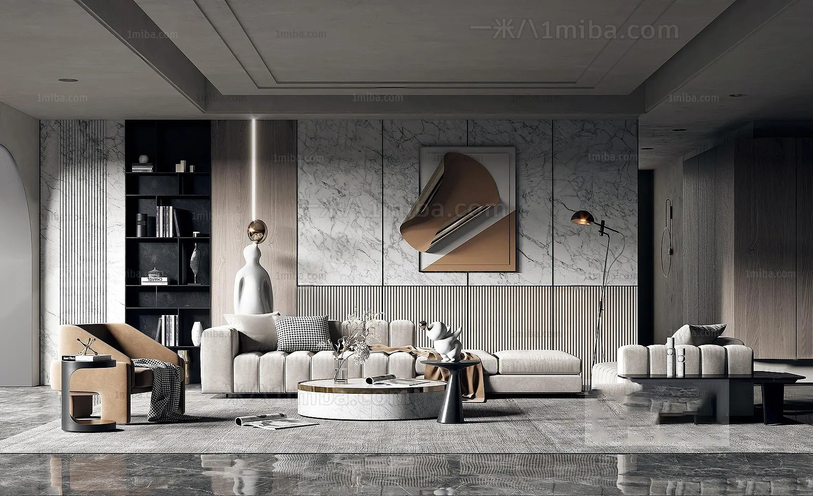 Living Room – Modern Interior Design – 3D Models – 124