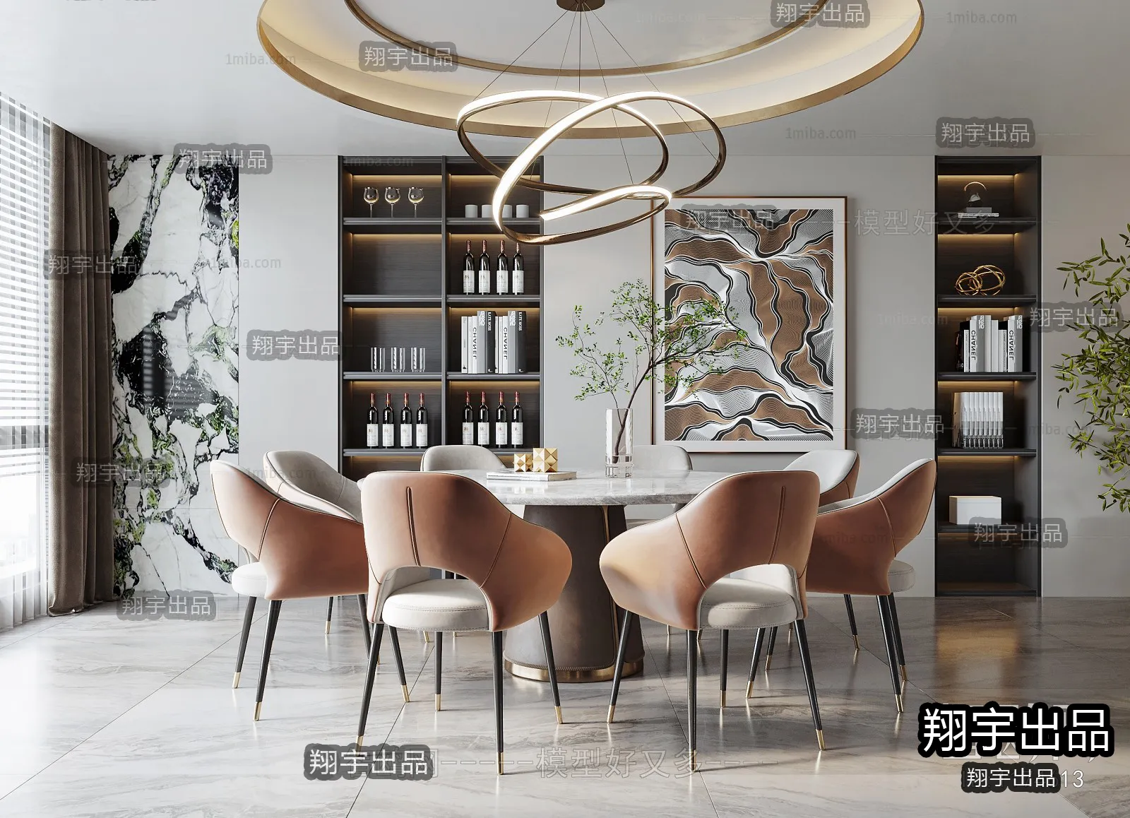 Dining Room – Modern Interior Design – 3D Models – 013