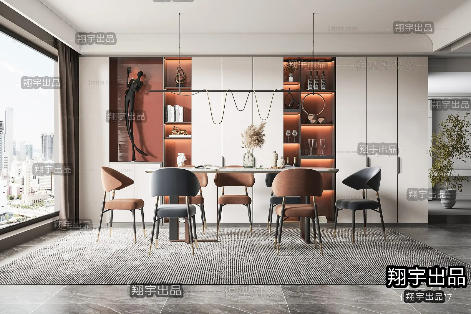 Dining Room – Modern Interior Design – 3D Models – 014