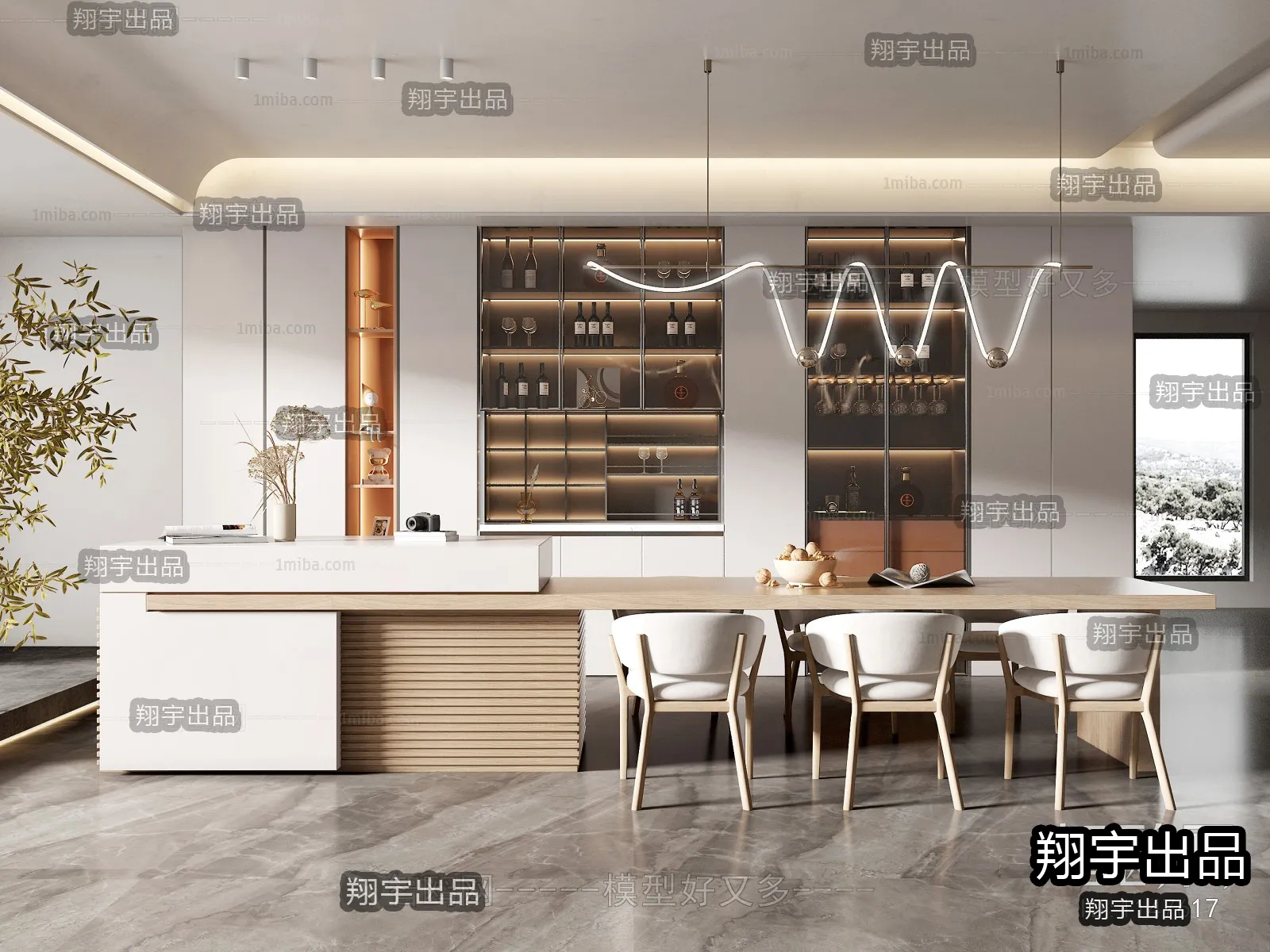 Dining Room – Modern Interior Design – 3D Models – 015