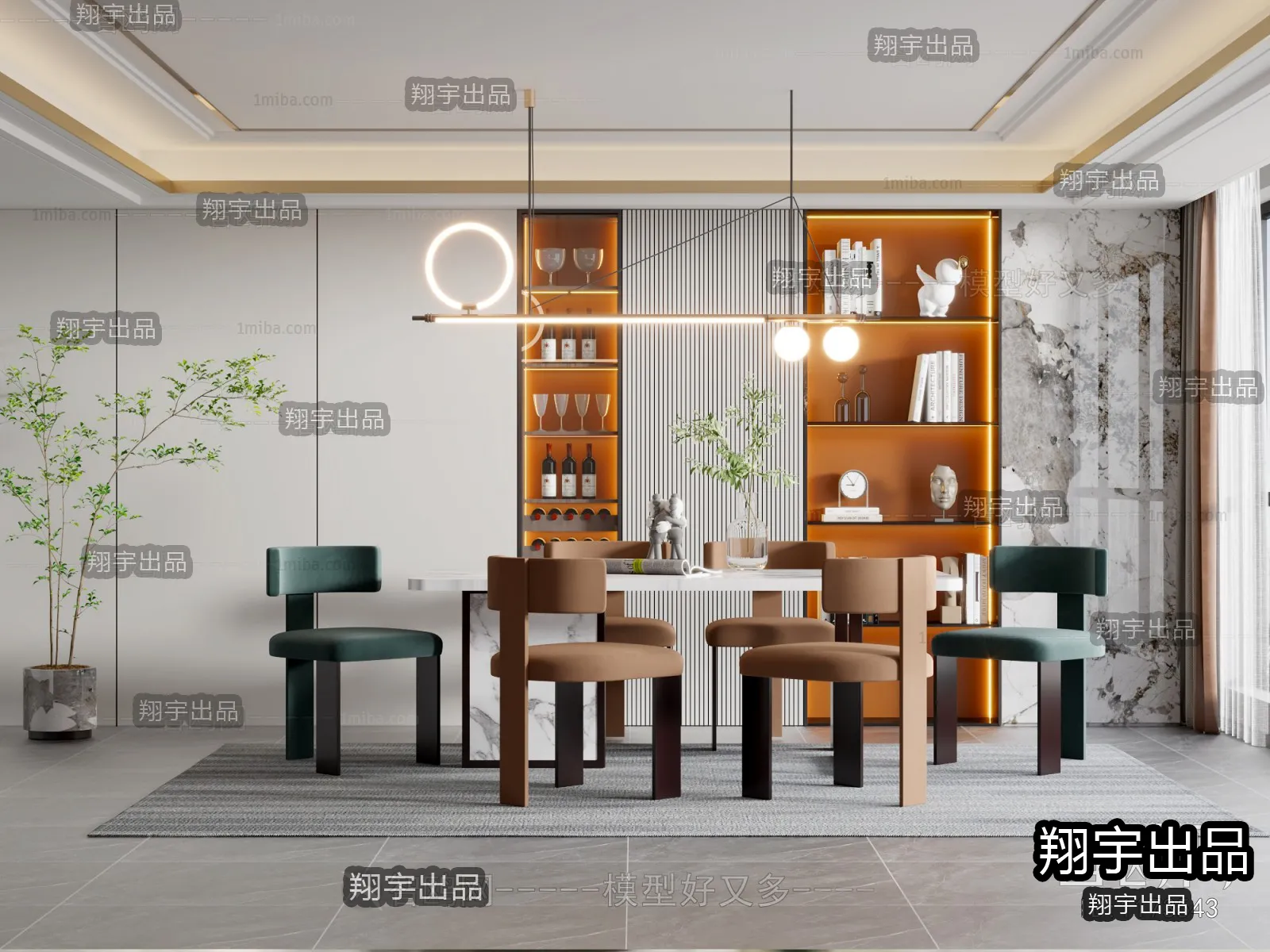 Dining Room – Modern Interior Design – 3D Models – 021