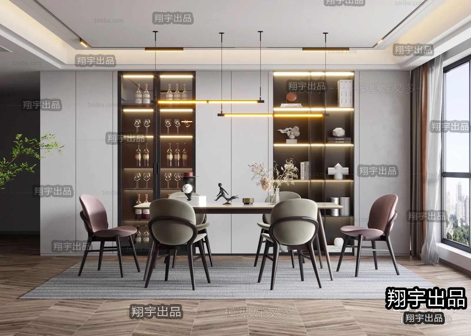Dining Room – Modern Interior Design – 3D Models – 022
