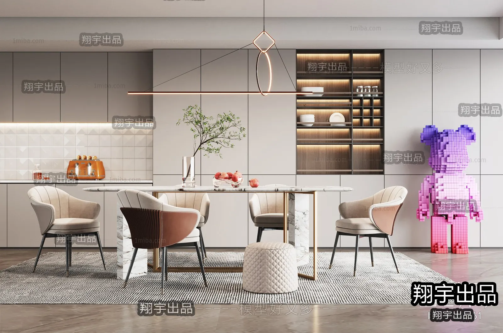Dining Room – Modern Interior Design – 3D Models – 023
