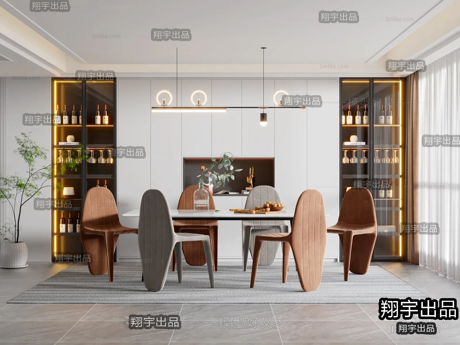 Dining Room – Modern Interior Design – 3D Models – 024