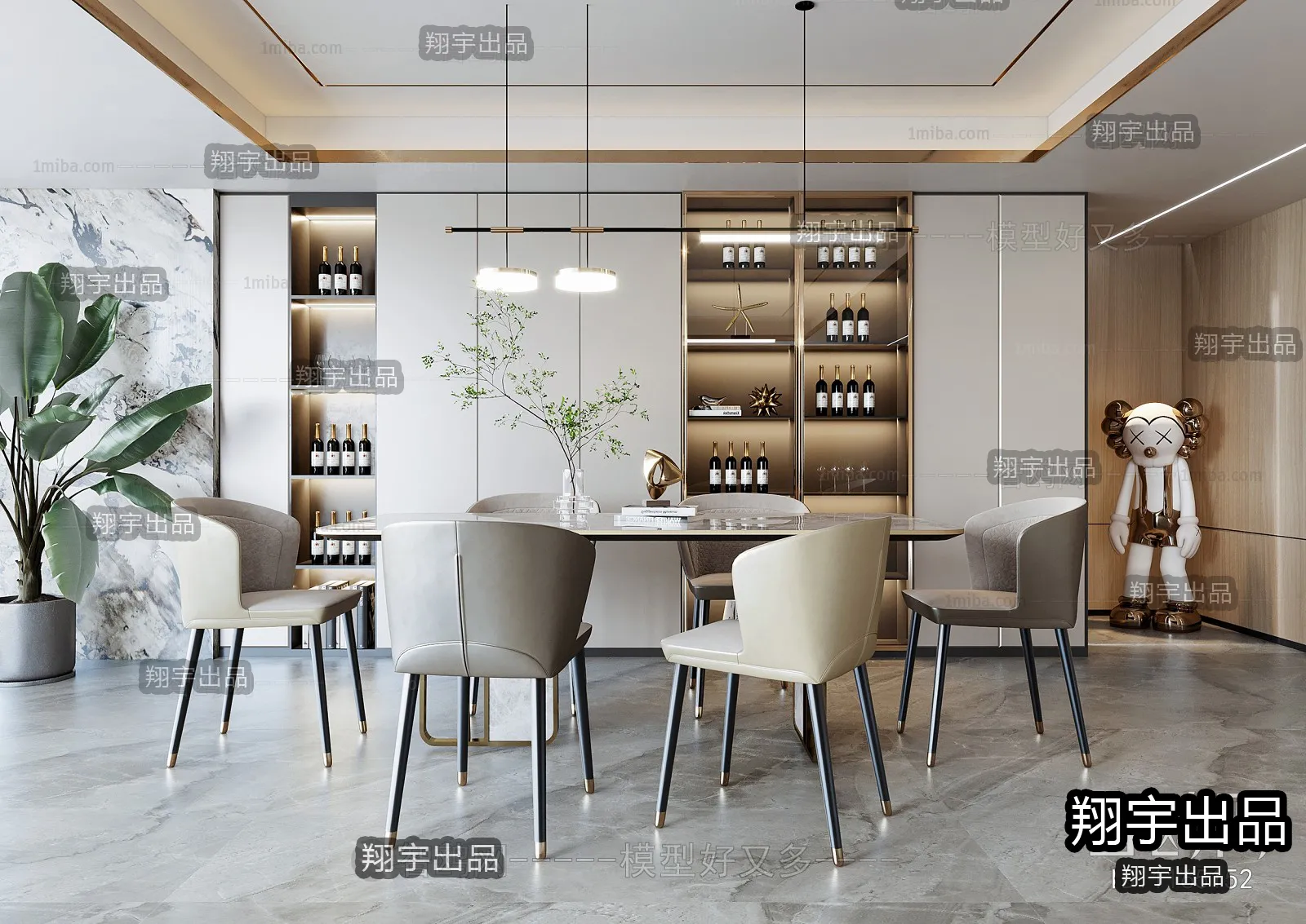 Dining Room – Modern Interior Design – 3D Models – 025