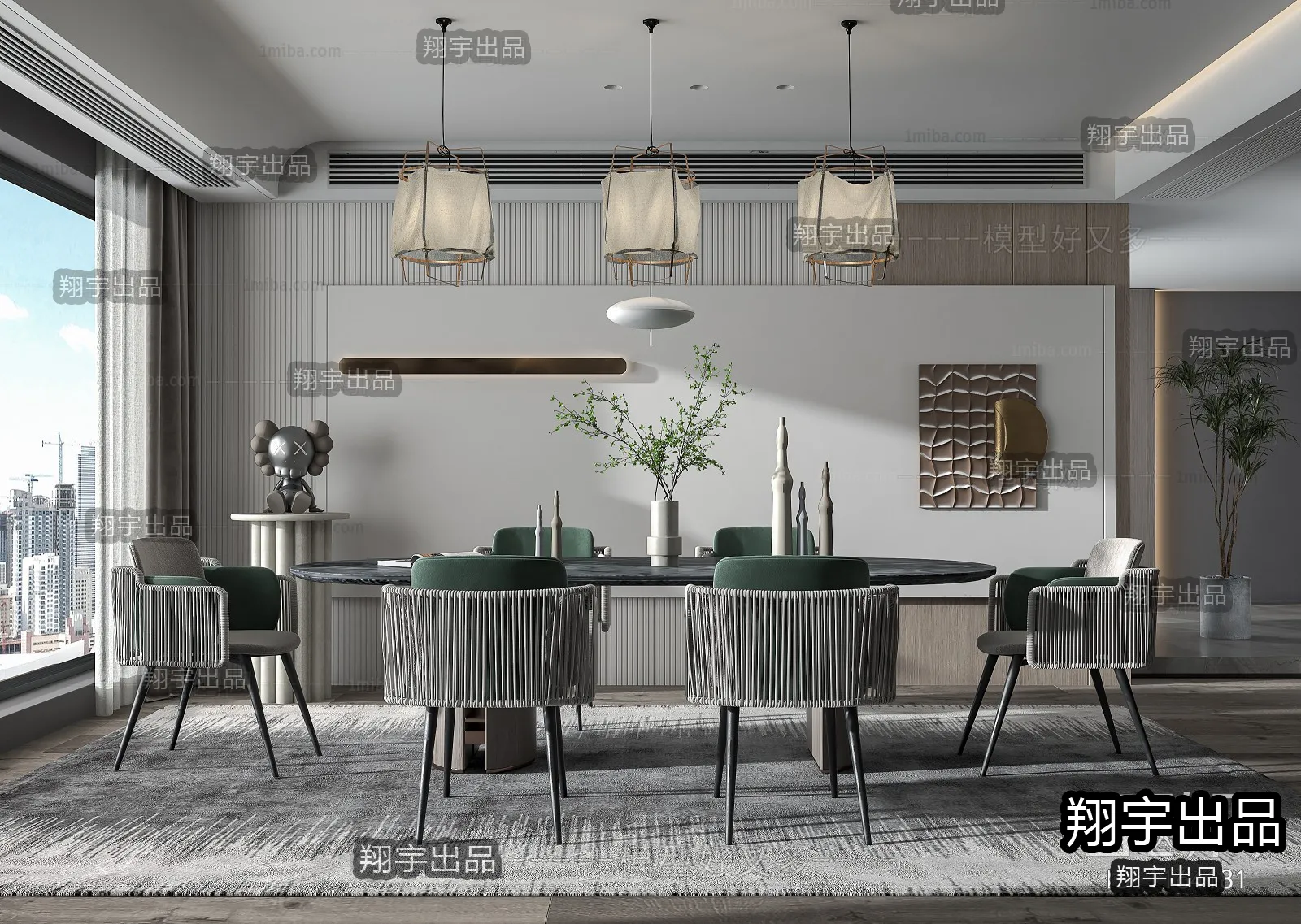Dining Room – Modern Interior Design – 3D Models – 026