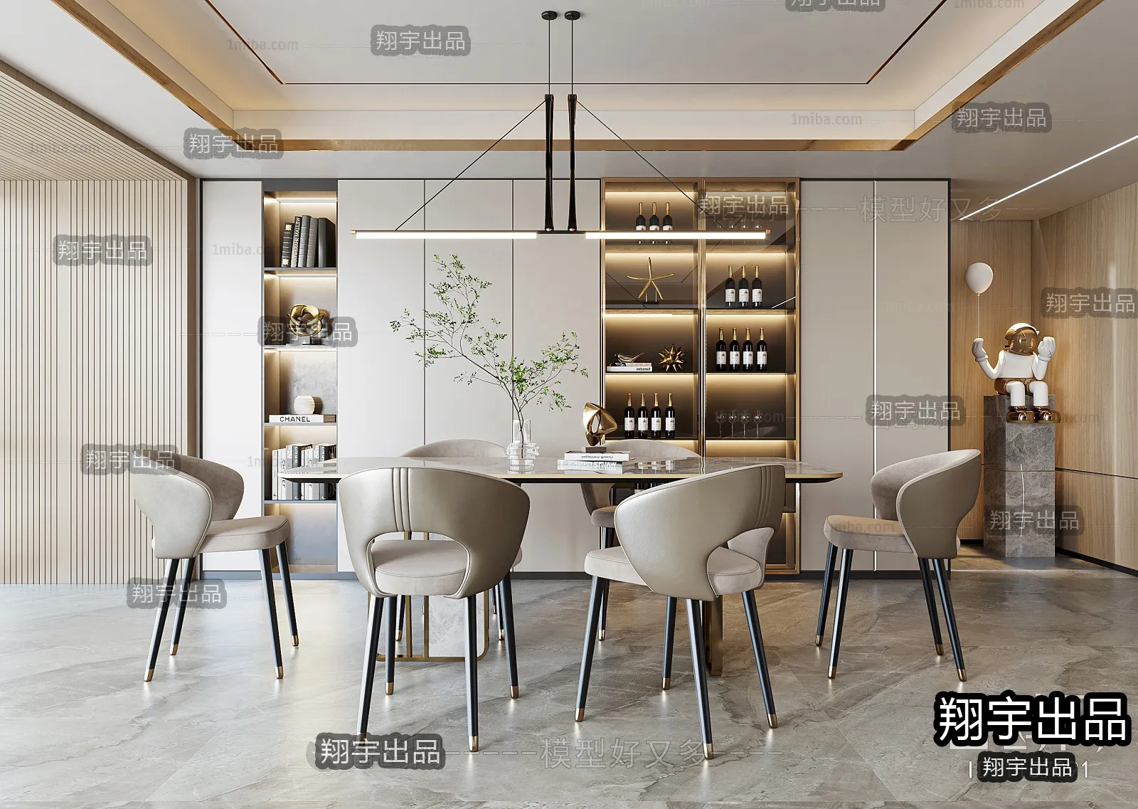 Dining Room – Modern Interior Design – 3D Models – 027