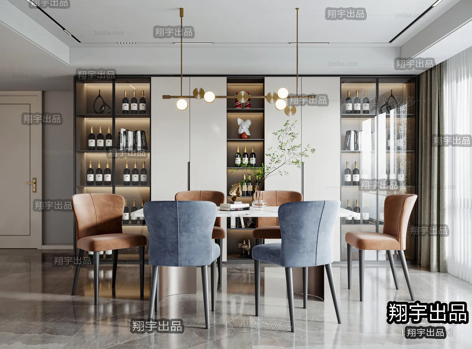 Dining Room – Modern Interior Design – 3D Models – 028