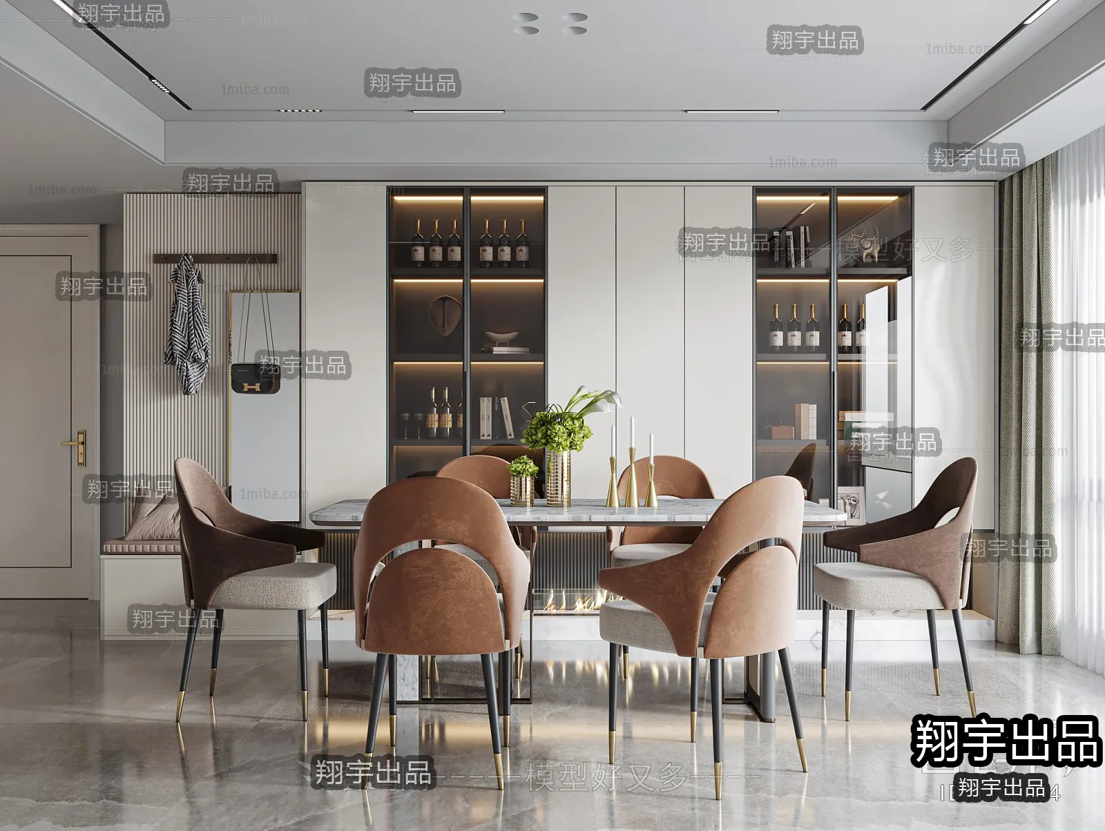Dining Room – Modern Interior Design – 3D Models – 030