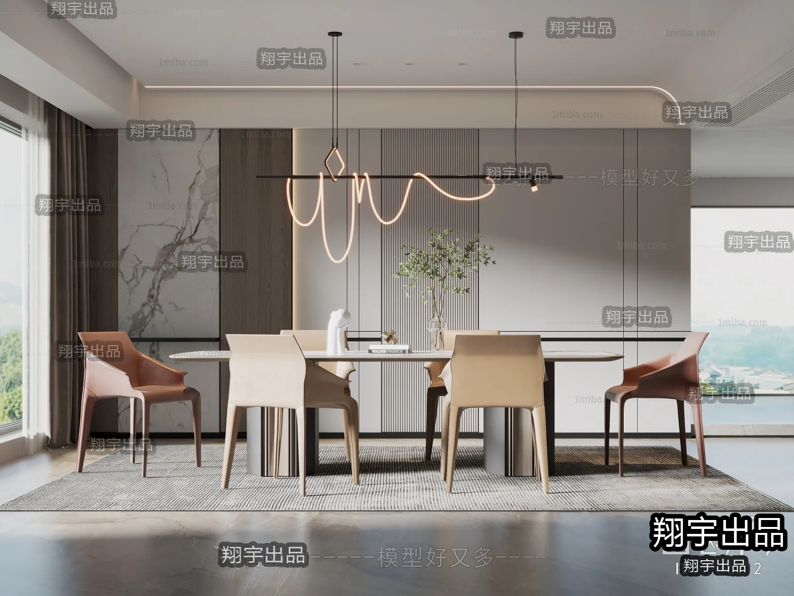 Dining Room – Modern Interior Design – 3D Models – 031