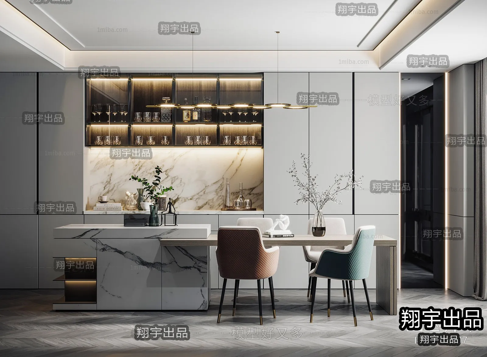 Dining Room – Modern Interior Design – 3D Models – 032
