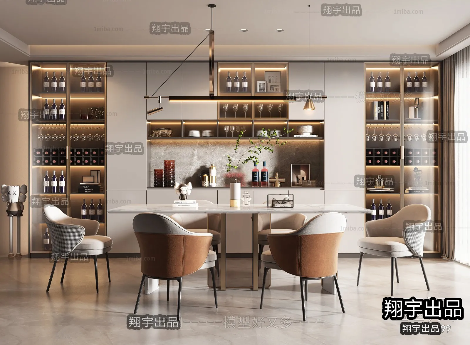 Dining Room – Modern Interior Design – 3D Models – 034