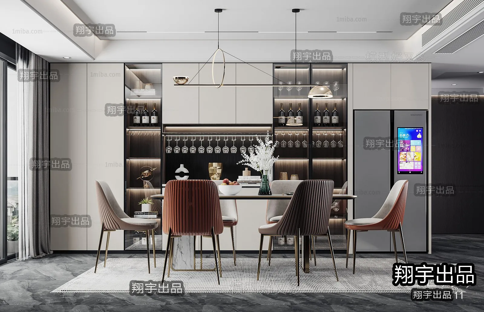 Dining Room – Modern Interior Design – 3D Models – 036