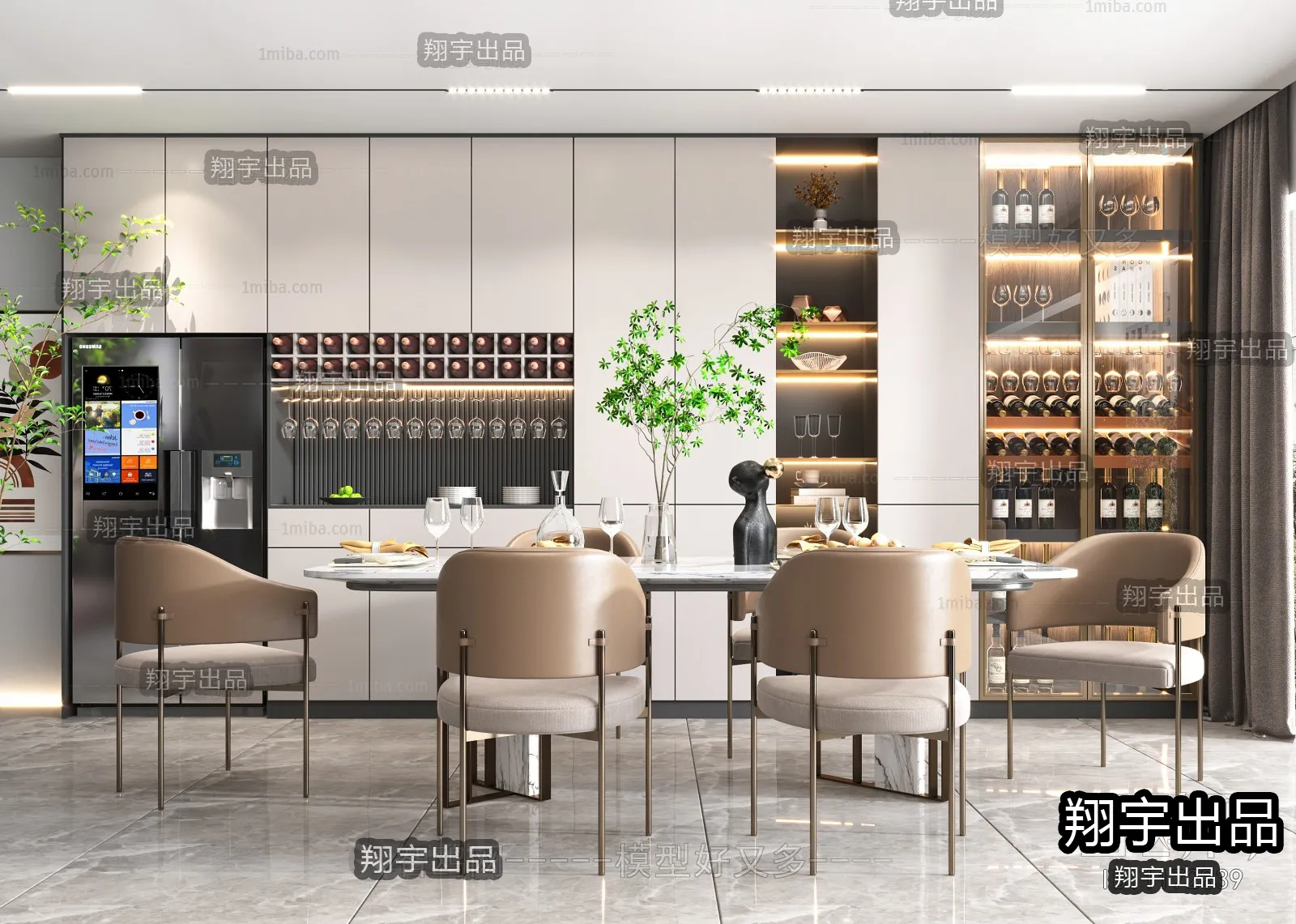 Dining Room – Modern Interior Design – 3D Models – 039