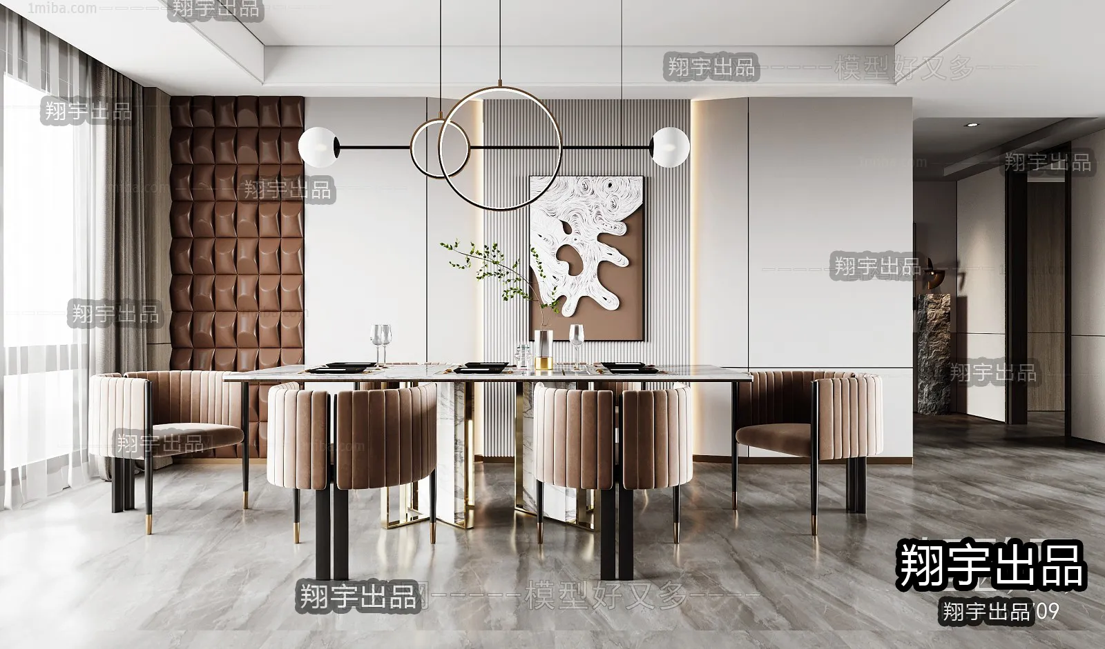 Dining Room – Modern Interior Design – 3D Models – 040