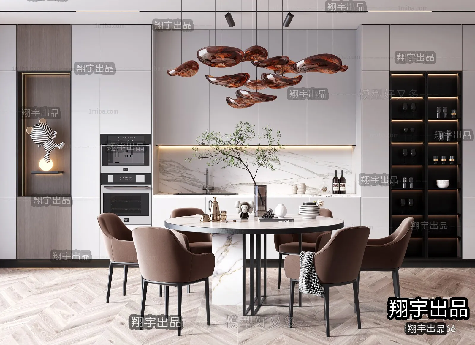 Dining Room – Modern Interior Design – 3D Models – 043