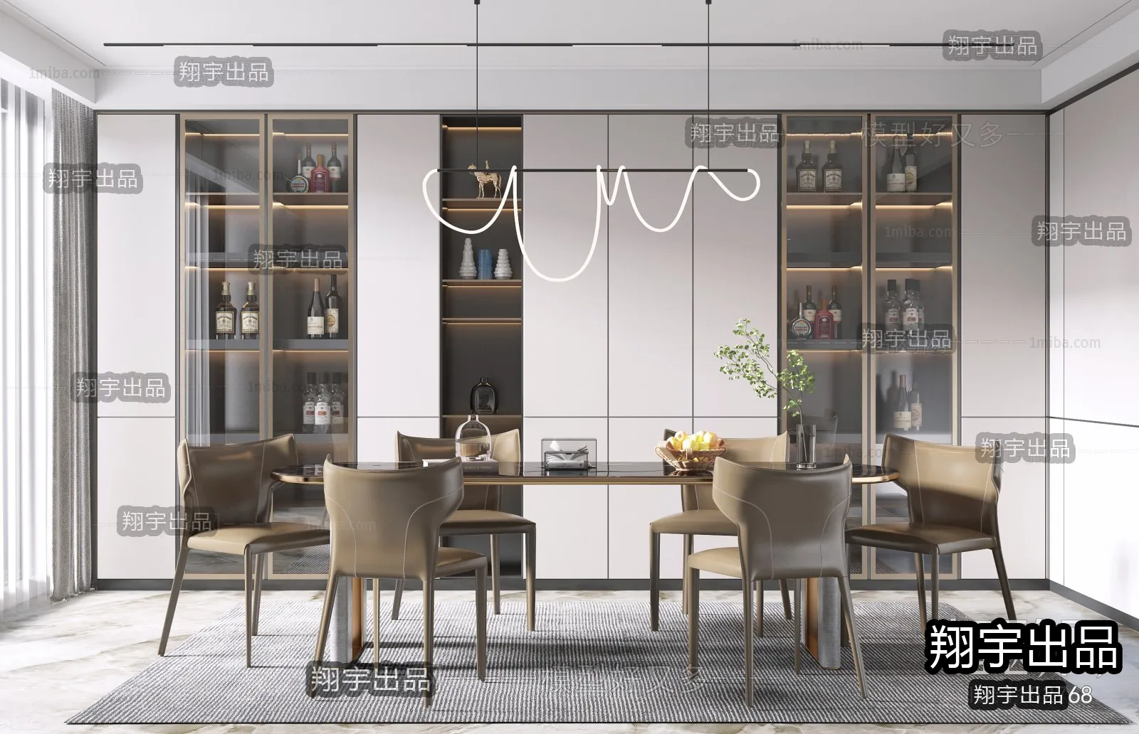Dining Room – Modern Interior Design – 3D Models – 046
