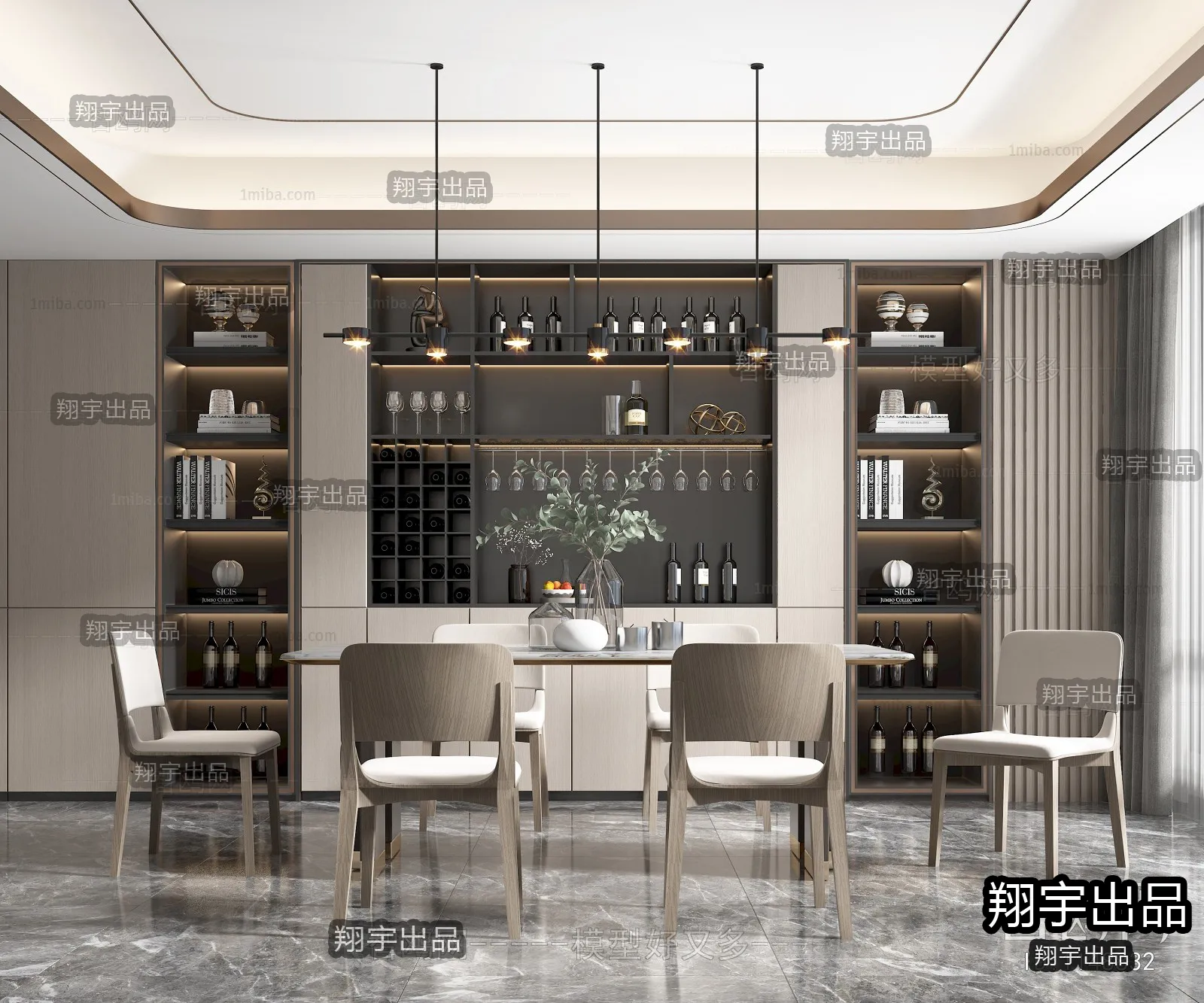 Dining Room – Modern Interior Design – 3D Models – 047