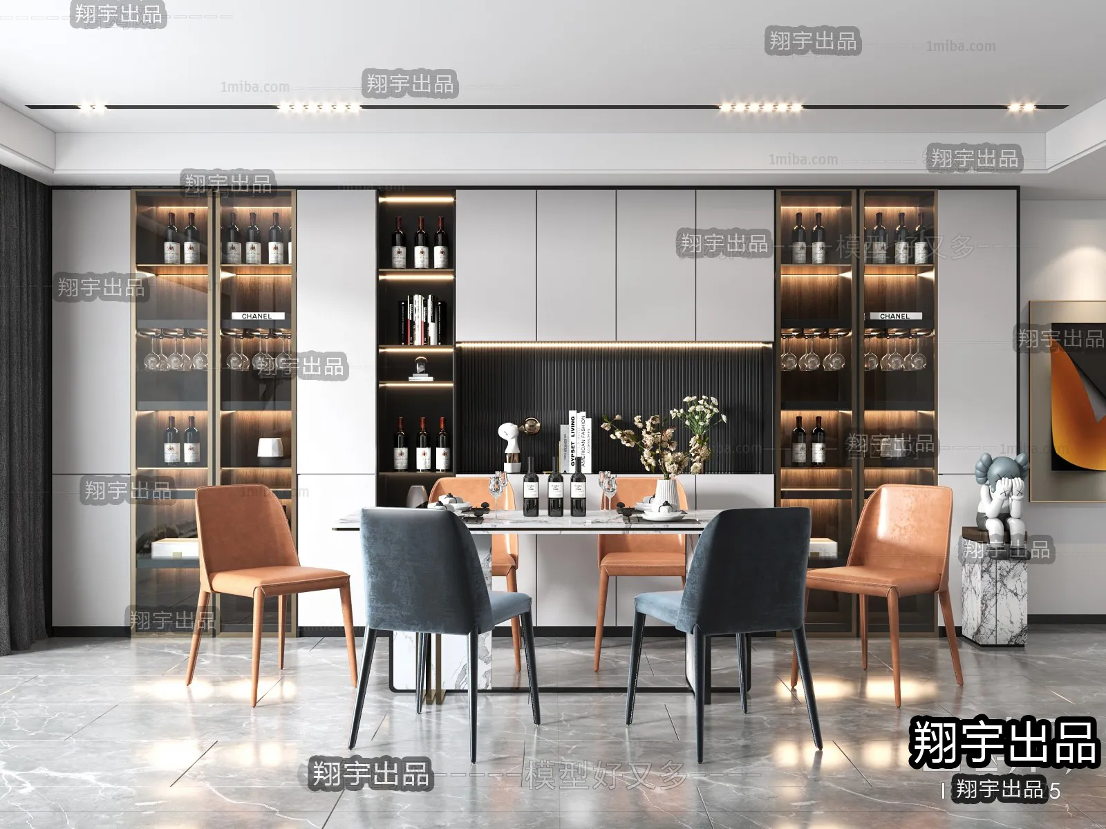 Dining Room – Modern Interior Design – 3D Models – 048