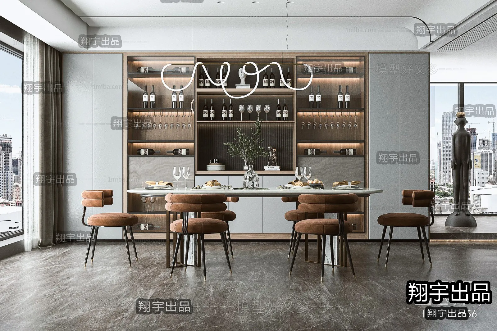 Dining Room – Modern Interior Design – 3D Models – 050
