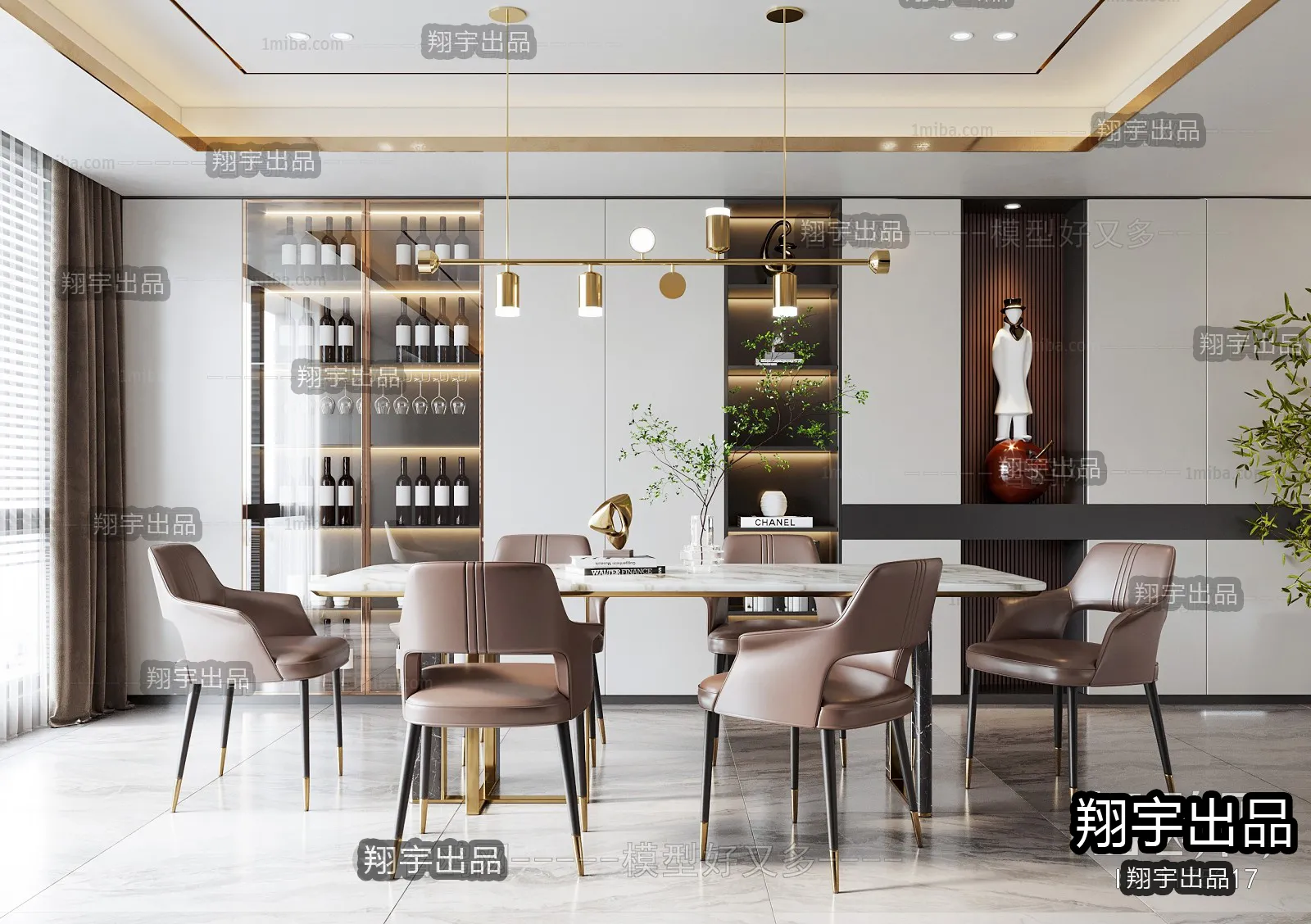 Dining Room – Modern Interior Design – 3D Models – 051