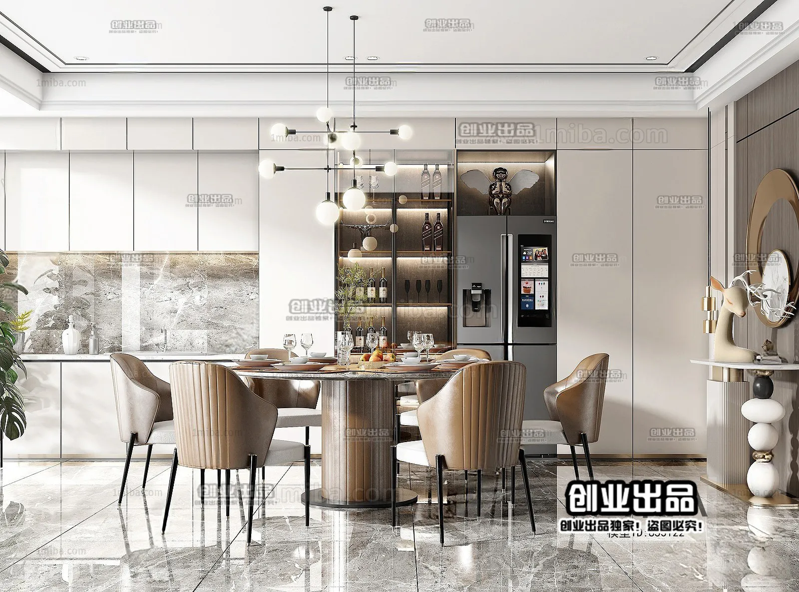 Dining Room – Modern Interior Design – 3D Models – 062