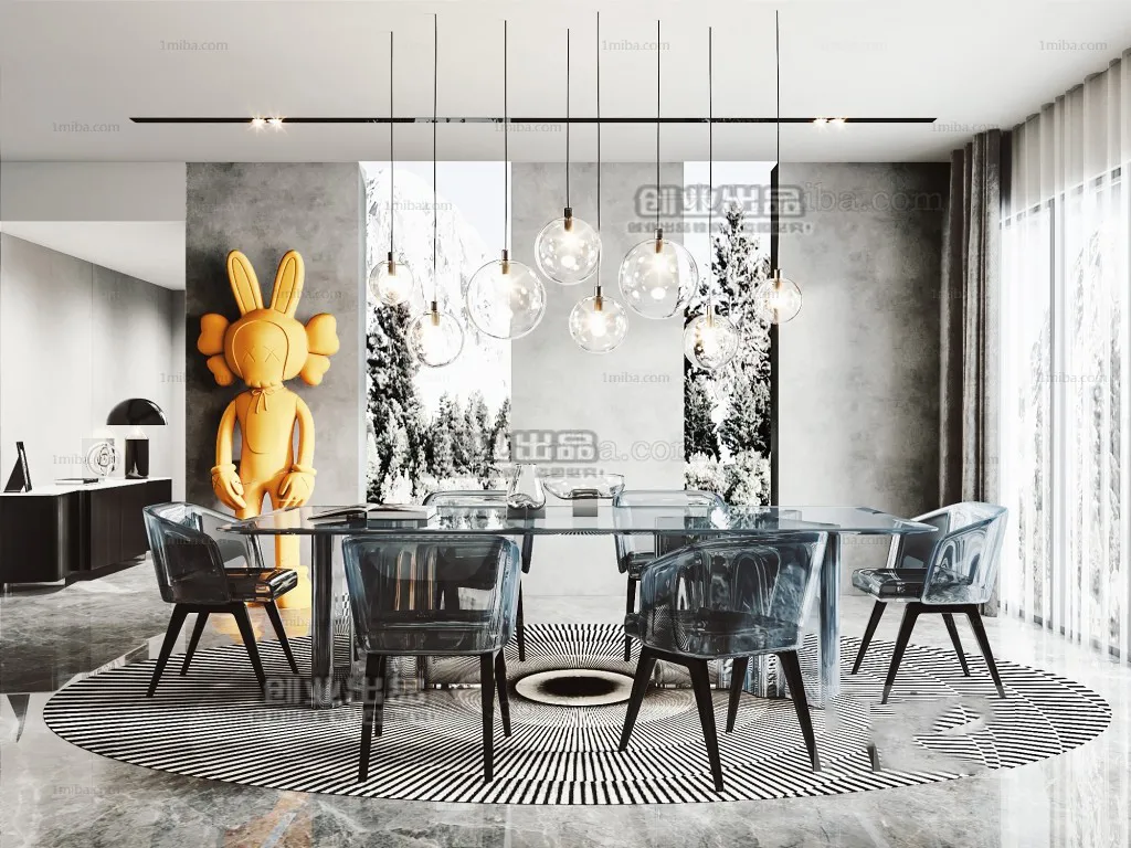 Dining Room – Modern Interior Design – 3D Models – 066