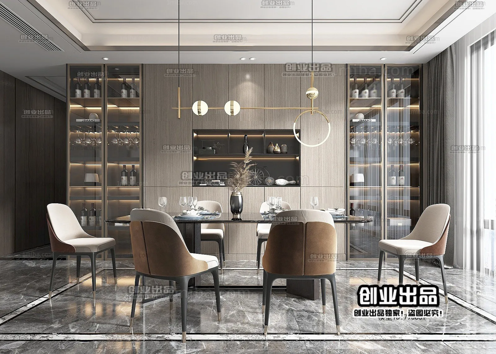 Dining Room – Modern Interior Design – 3D Models – 067
