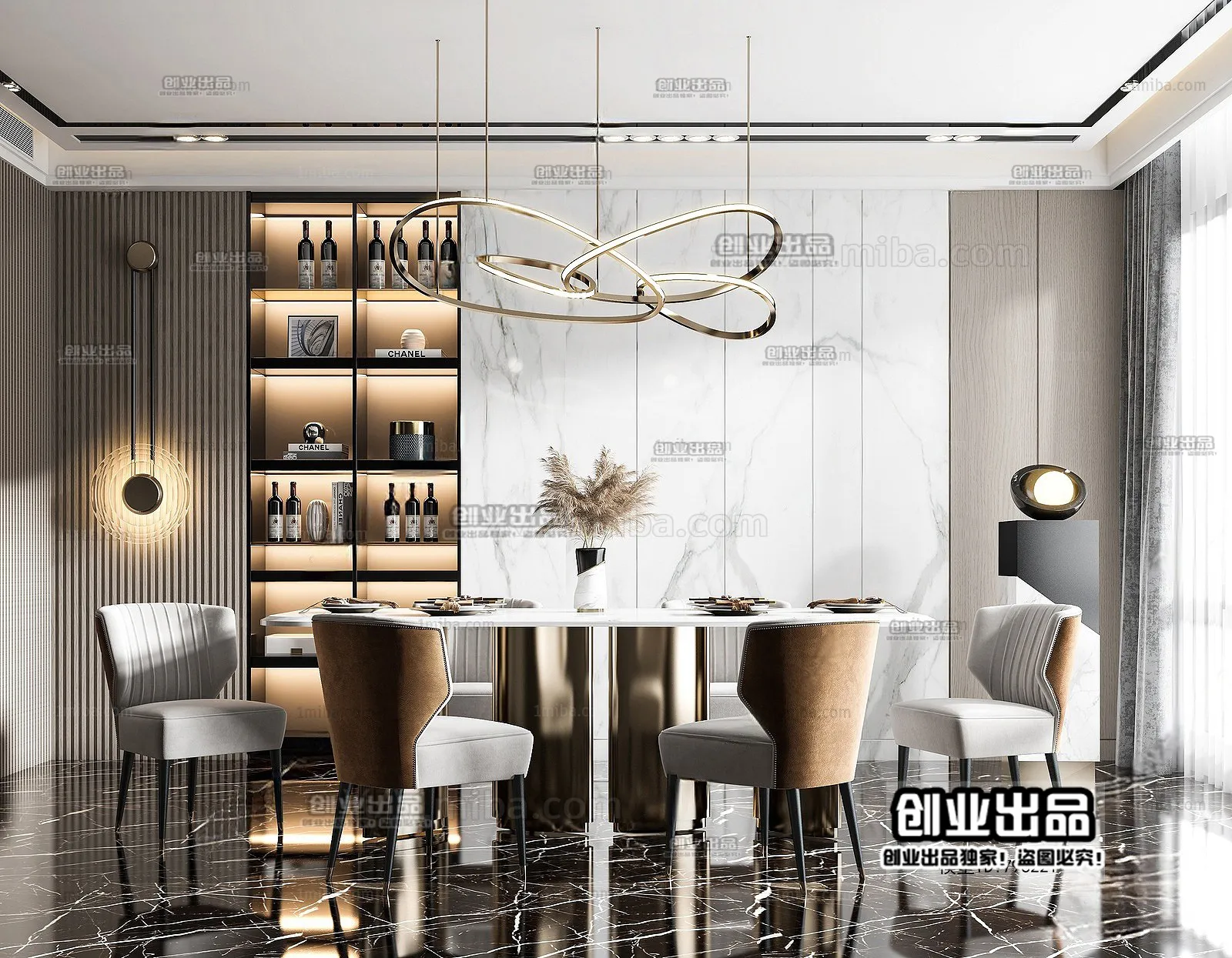 Dining Room – Modern Interior Design – 3D Models – 068