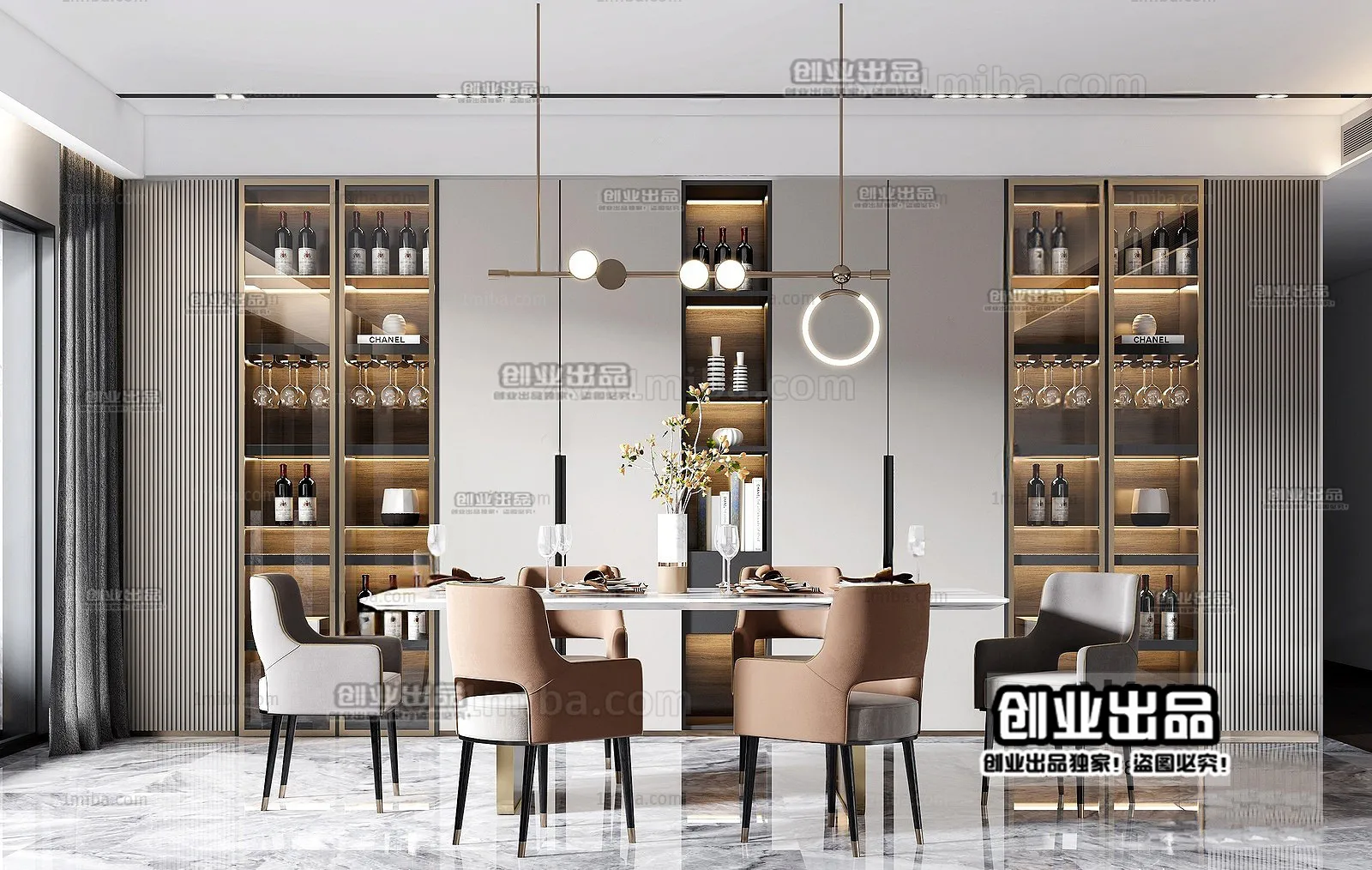 Dining Room – Modern Interior Design – 3D Models – 077