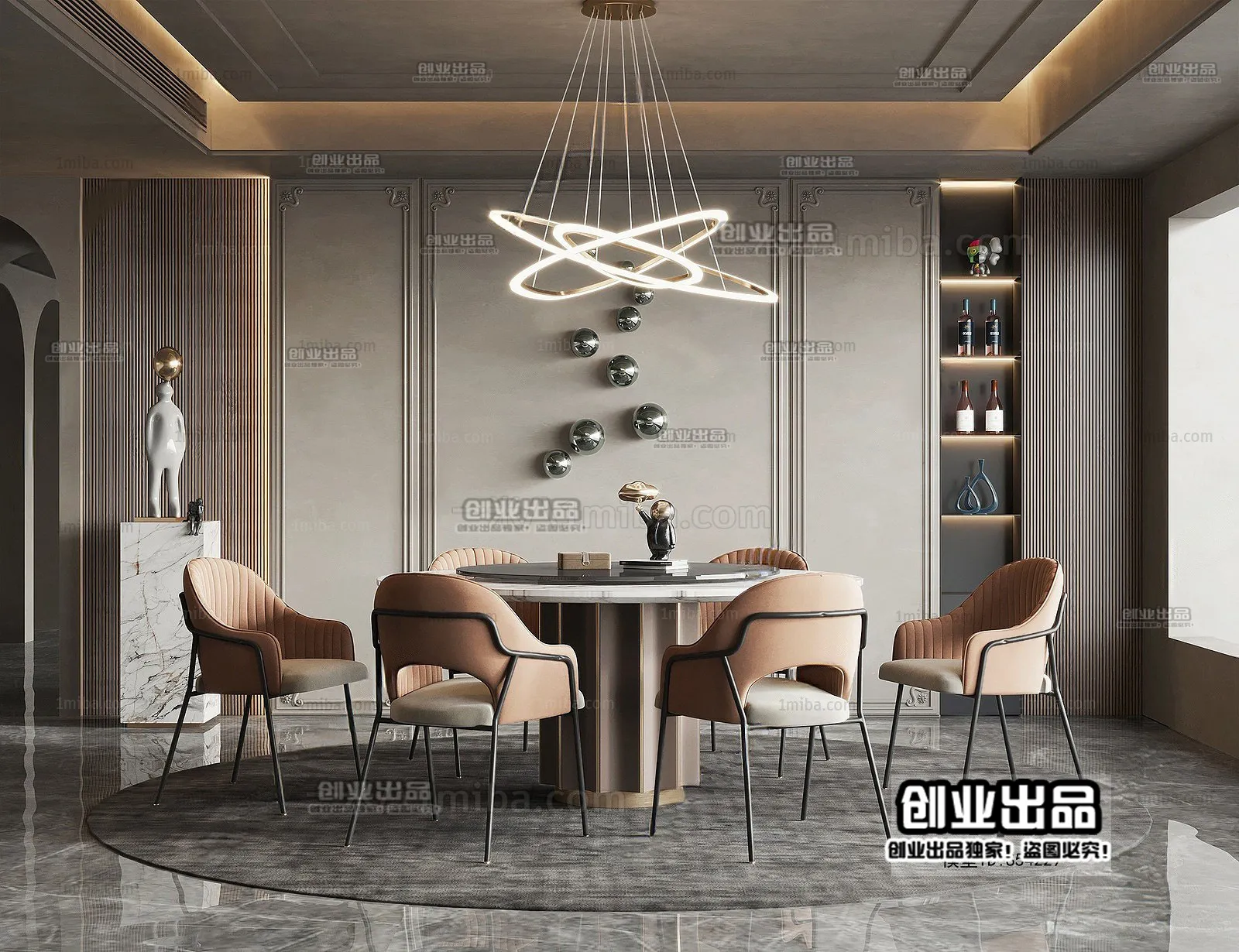 Dining Room – Modern Interior Design – 3D Models – 079