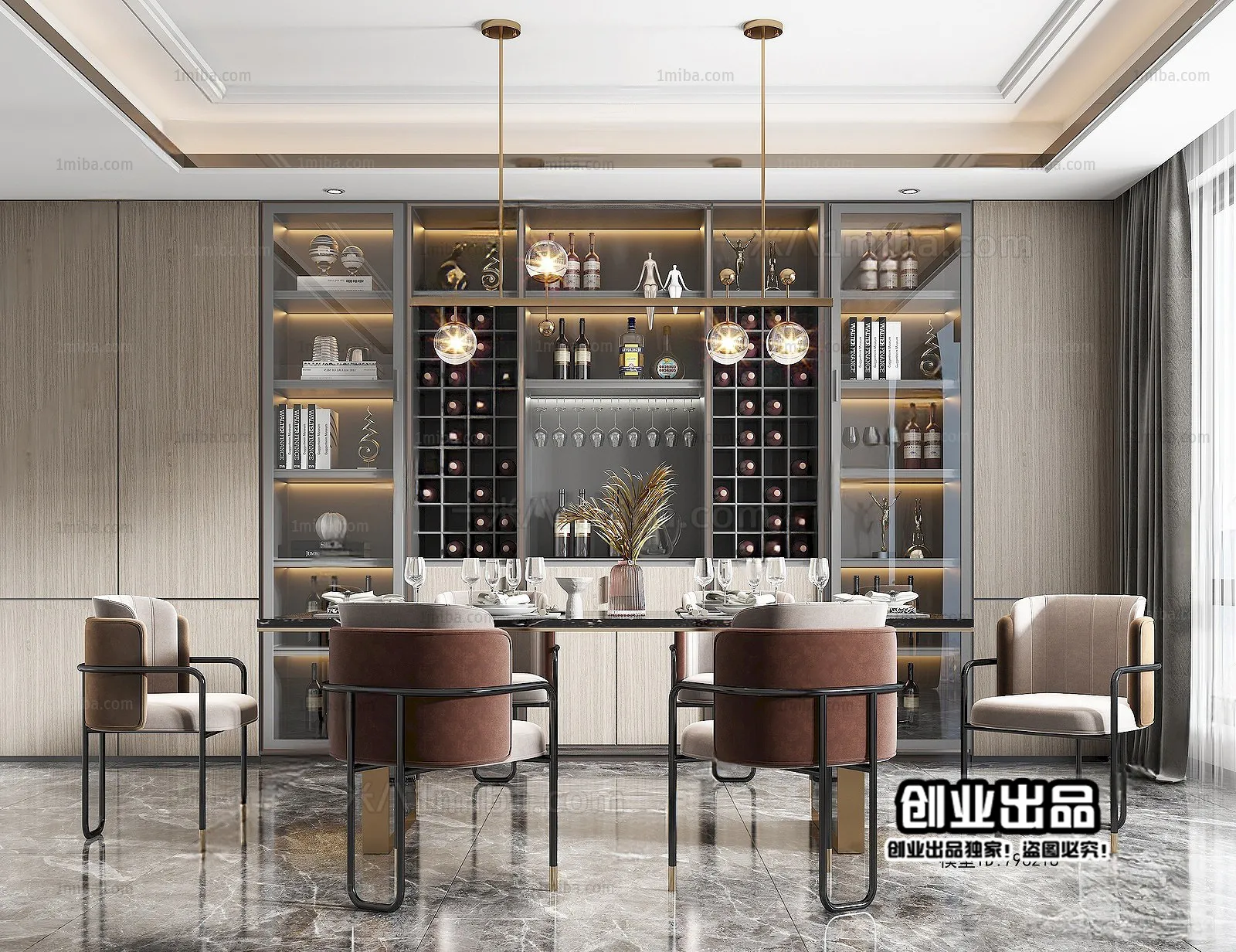 Dining Room – Modern Interior Design – 3D Models – 083