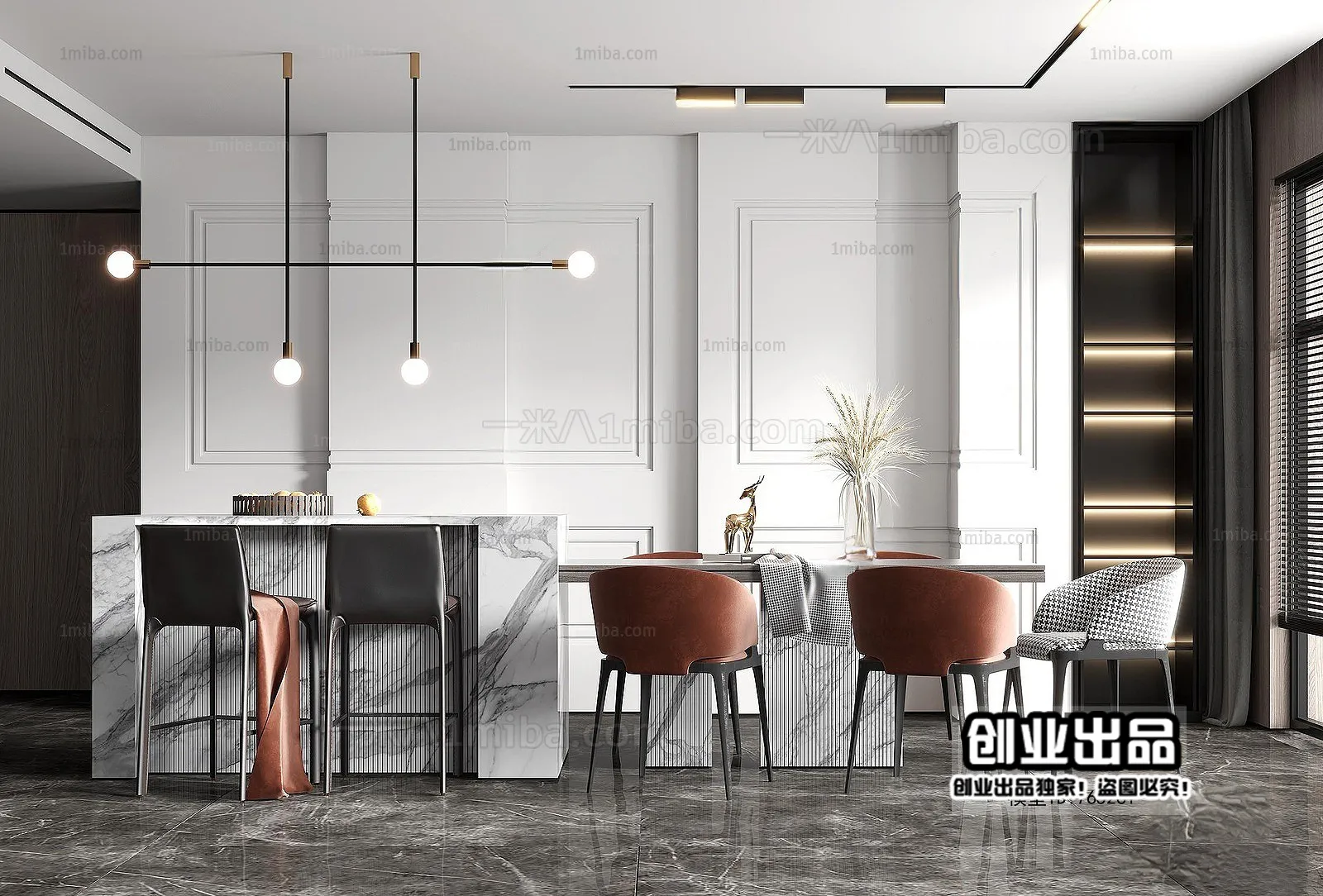 Dining Room – Modern Interior Design – 3D Models – 088