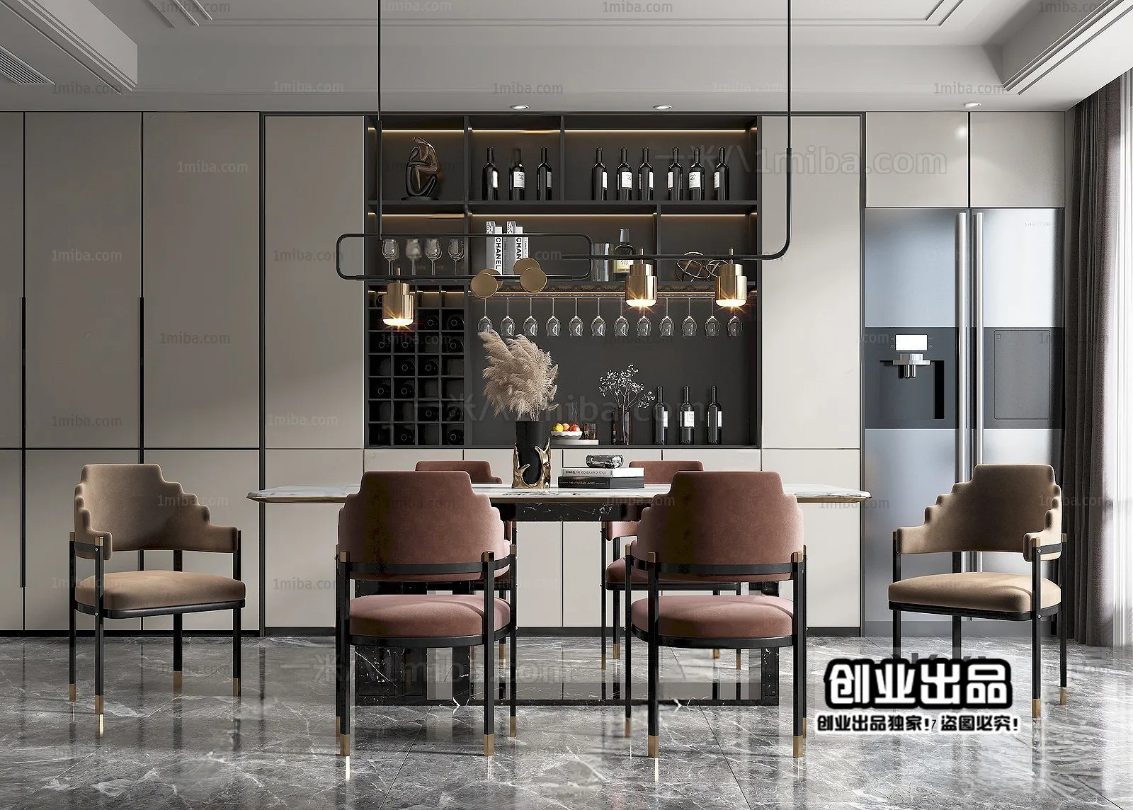 Dining Room – Modern Interior Design – 3D Models – 089