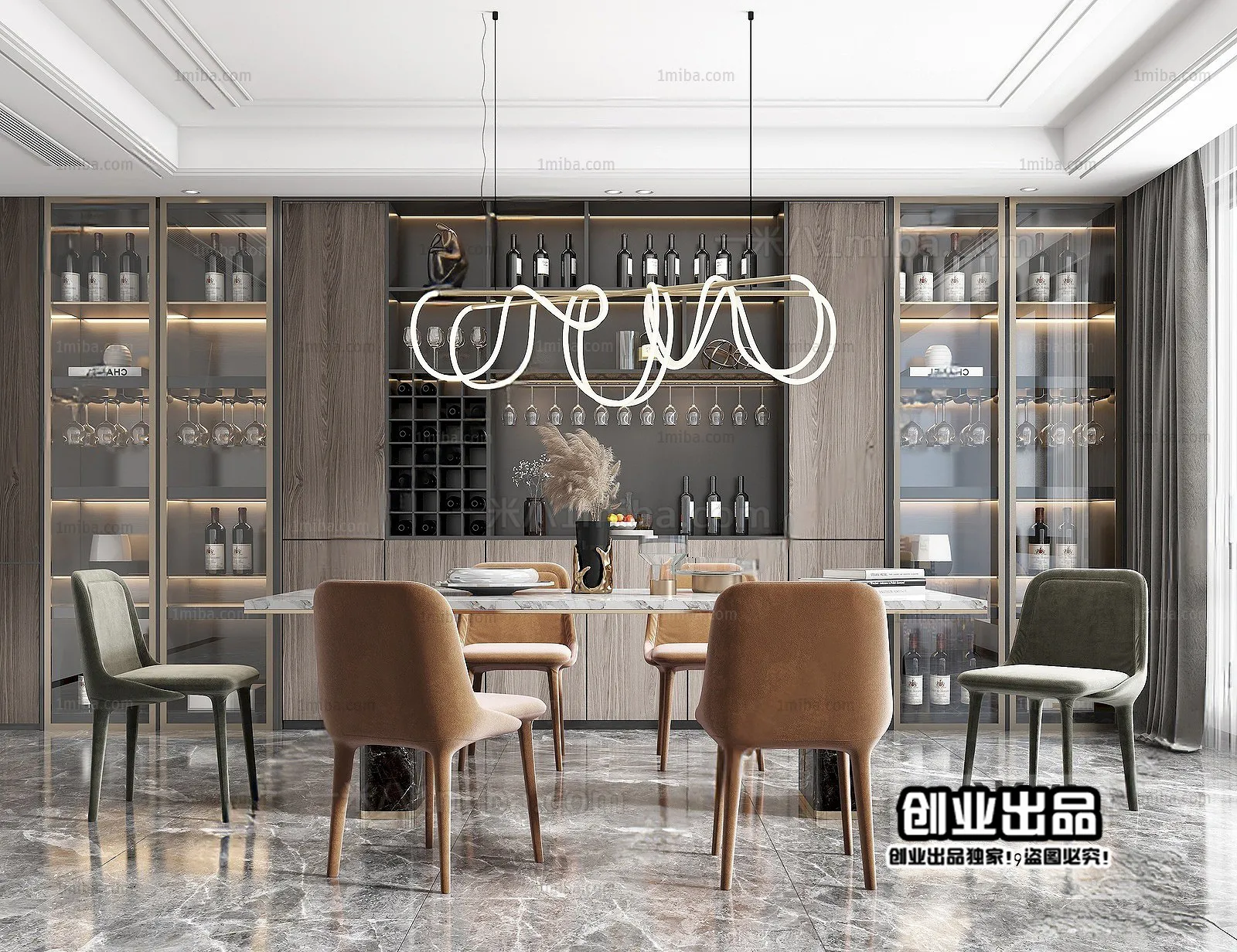 Dining Room – Modern Interior Design – 3D Models – 092