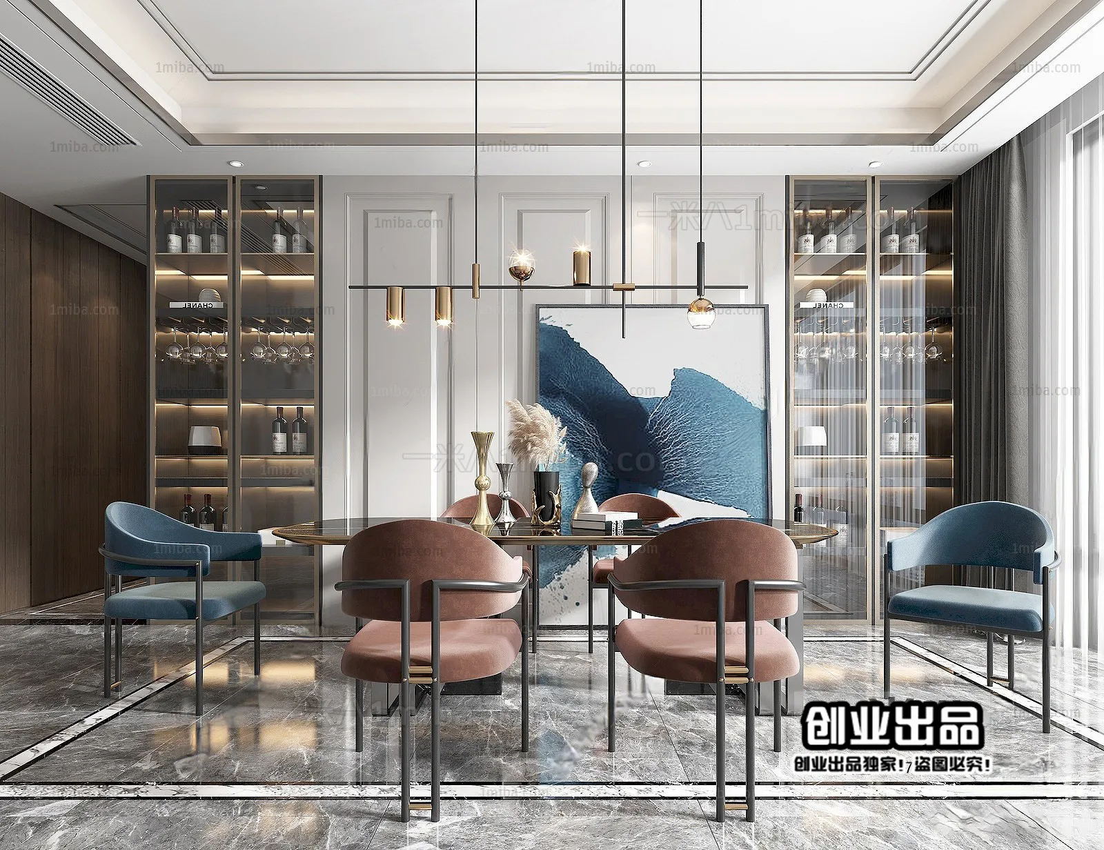 Dining Room – Modern Interior Design – 3D Models – 093